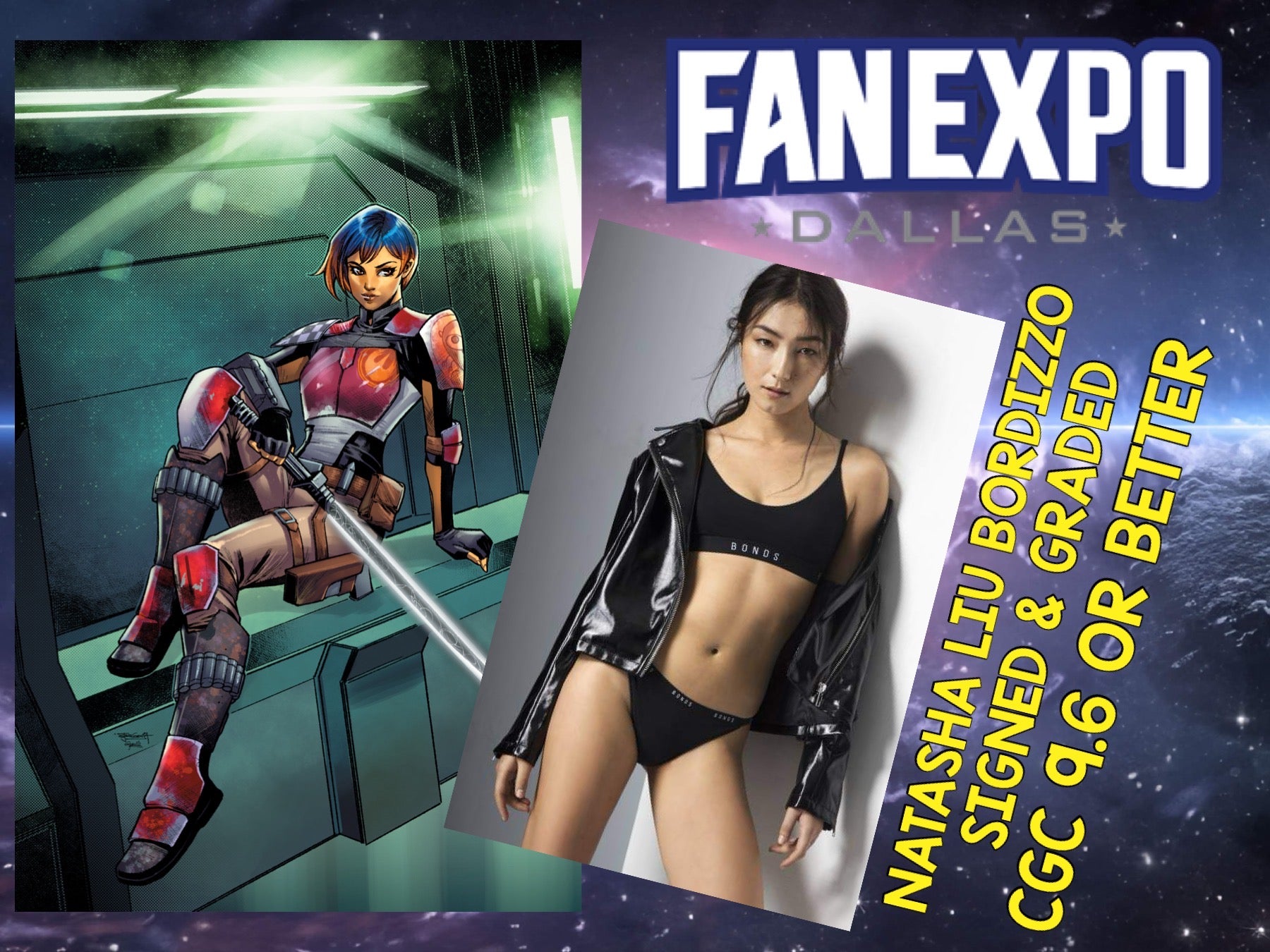 STAR WARS DARTH VADER #44 STEPHEN SEGOVIA FANEXPO DALLAS VIRGIN VARIANT & SABINE WREN  ACTRESS NATASHA LIU BORDIZZO SIGNING OPPORTUNITY