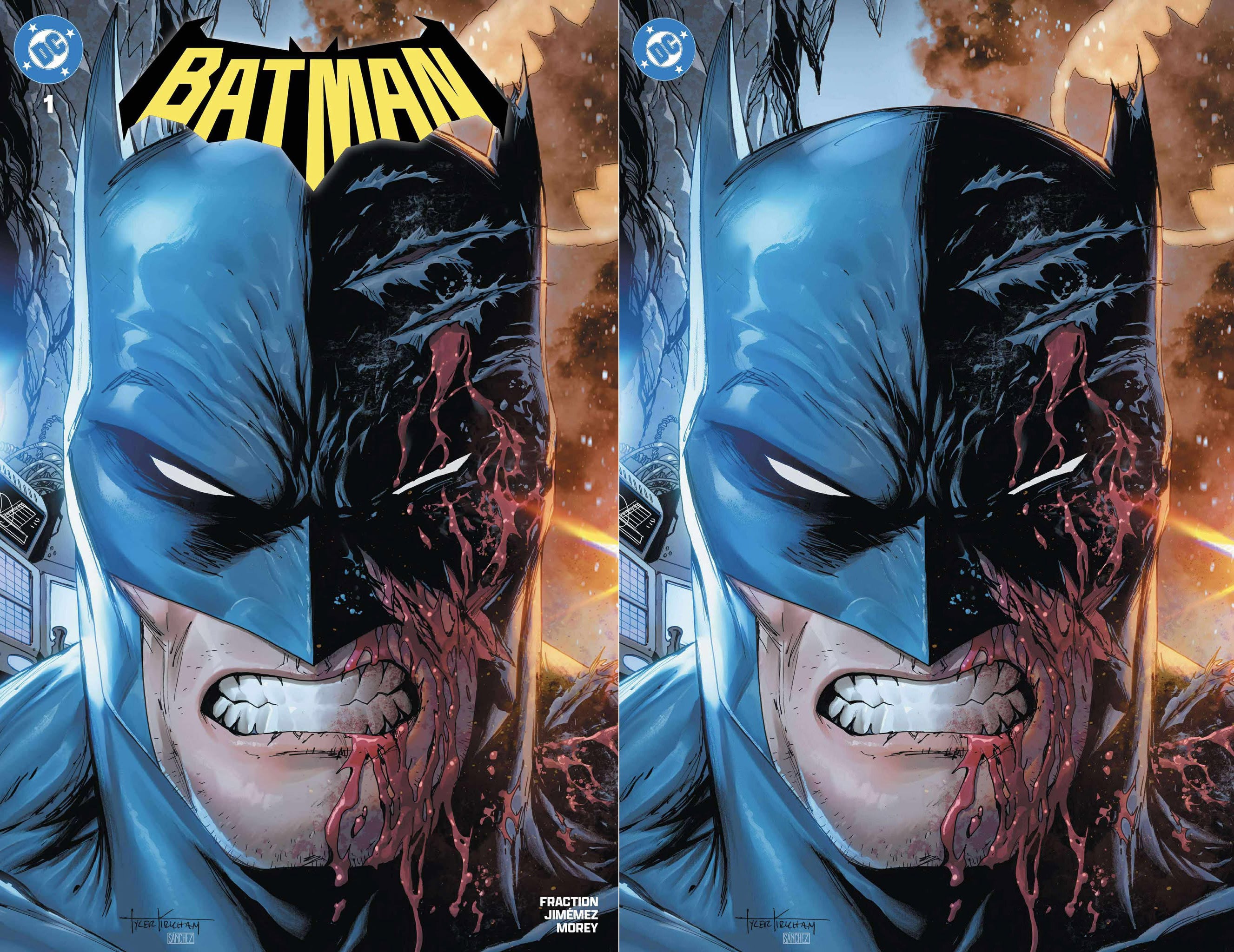 BATMAN #1 TYLER KIRKHAM BATTLE DAMAGED EXCLUSIVE VARIANT COVERS