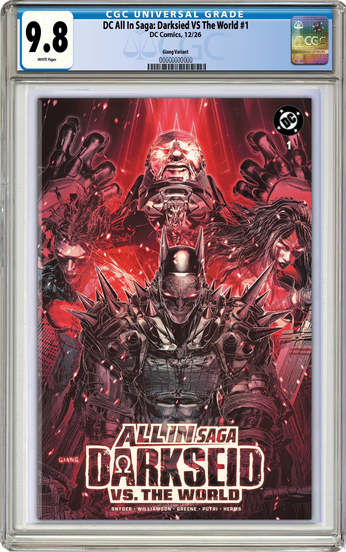 DC ALL IN SAGA DARKSEID VS THE WORLD #1 JOHN GIANG EXCLUSIVE VARIANT COVERS (CGC GRADED EDITION)