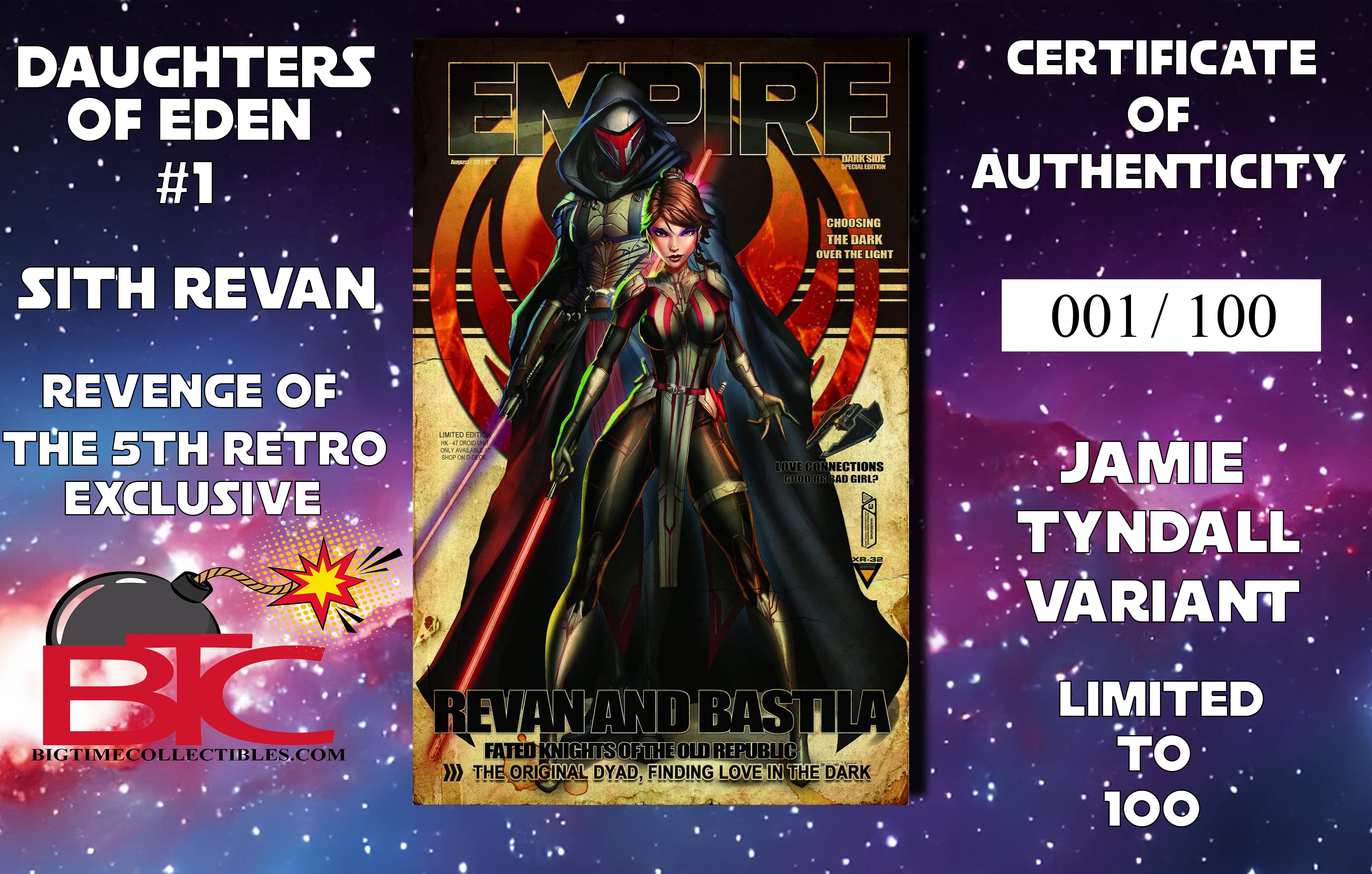 DAUGHTER'S OF EDEN #1 JAMIE TYNDALL REVENGE OF THE 5TH SITH REVAN EXCLUSIVE RETRO VARIANT OPTIONS