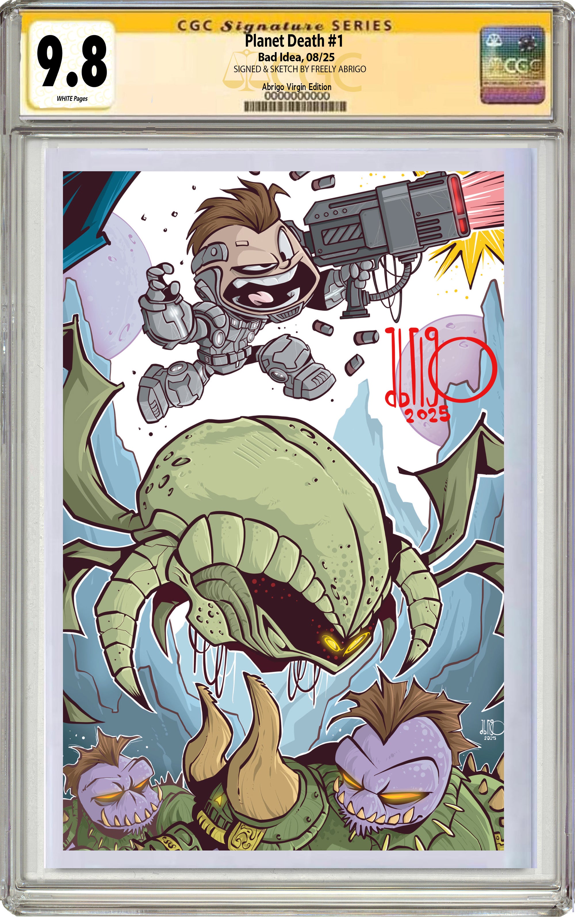 PLANET DEATH #1 FREELY ABRIGO SDCC EXCLUSIVE VIRGIN EDITION. LIMITED TO 200 COPIES W/COA