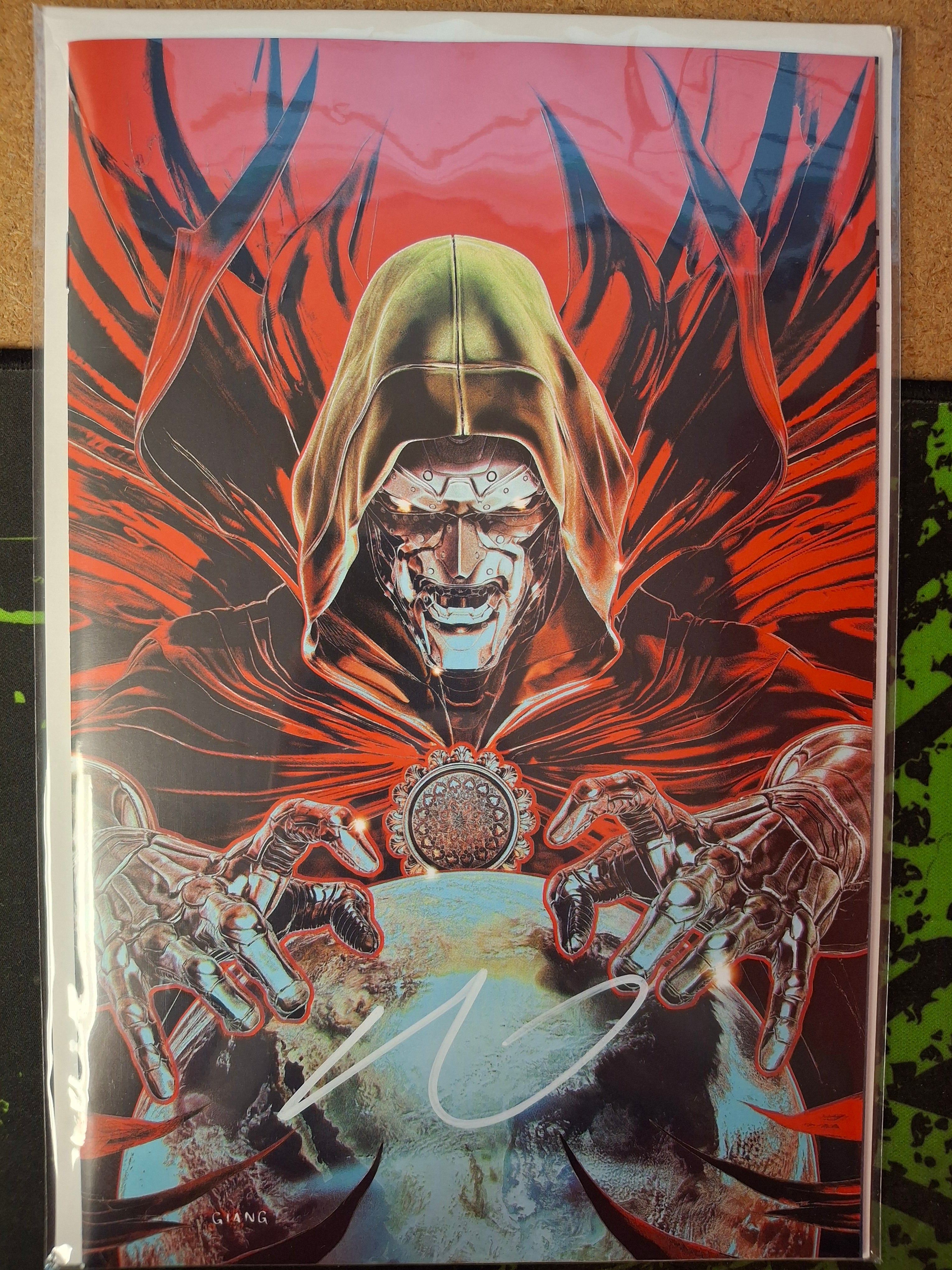 ONE WORLD UNDER DOOM #1 JOHN GIANG NEGATIVE BLEED VIRGIN VARIANT SIGNED BY JOHN GIANG W/COA (SS8)