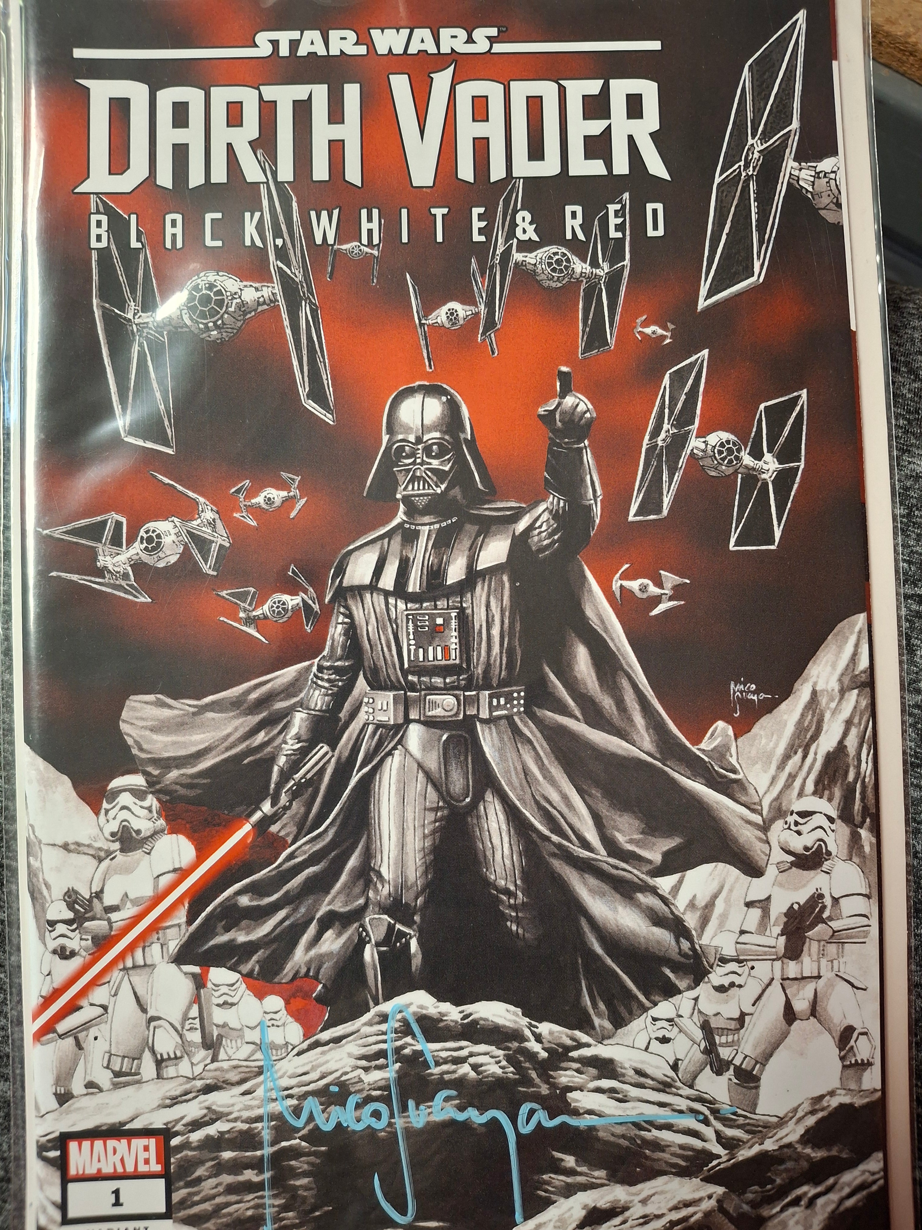 STAR WARS DARTH VADER BLACK WHITE AND RED #1  TRADE DRESS SIGNED BY MICO WITH COA (SS8)