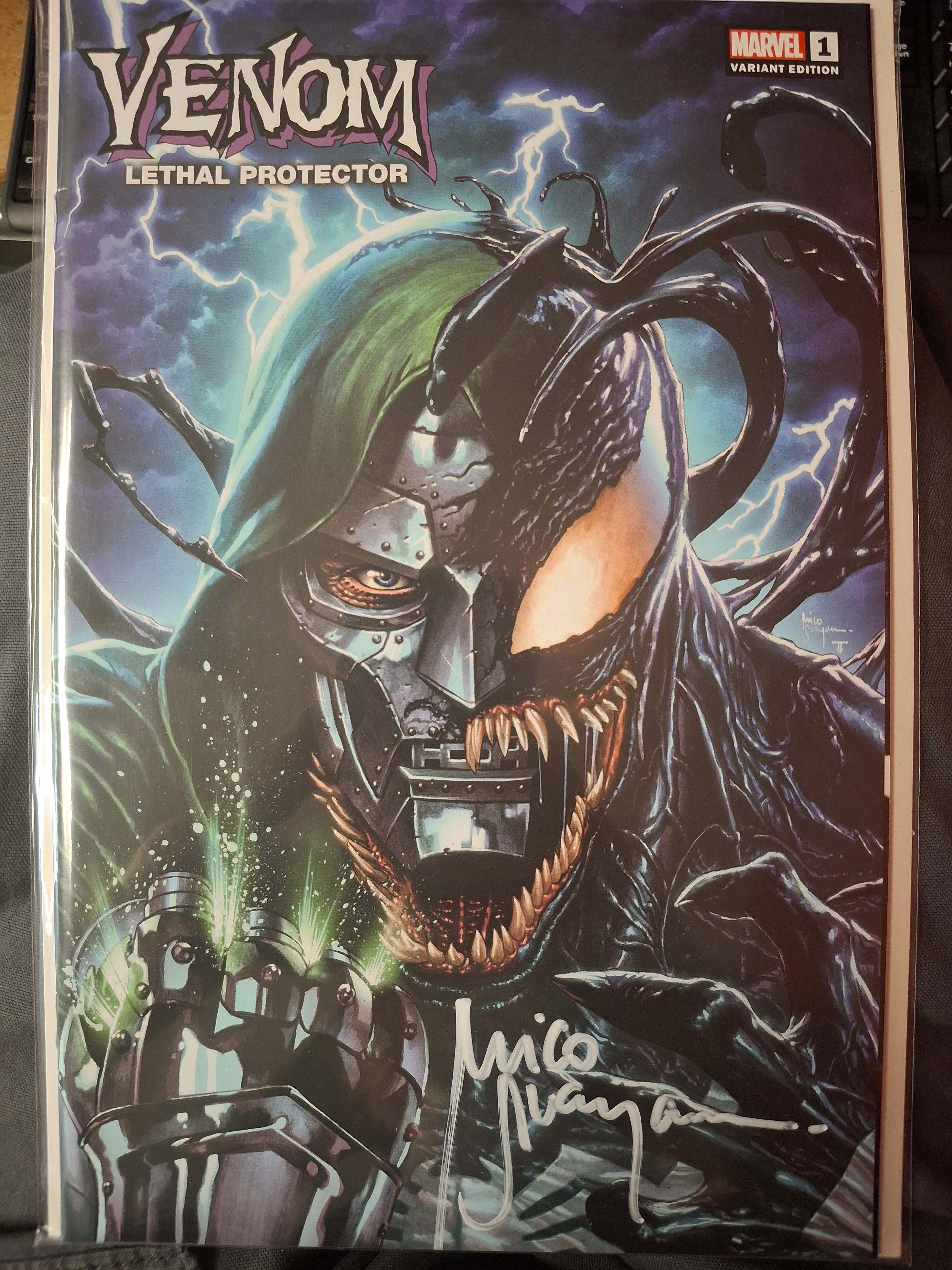 VENOM LETHAL PROTECTOR II #1 TRADE DRESS SIGNED BY MICO SUAYAN WITH COA (SS9)