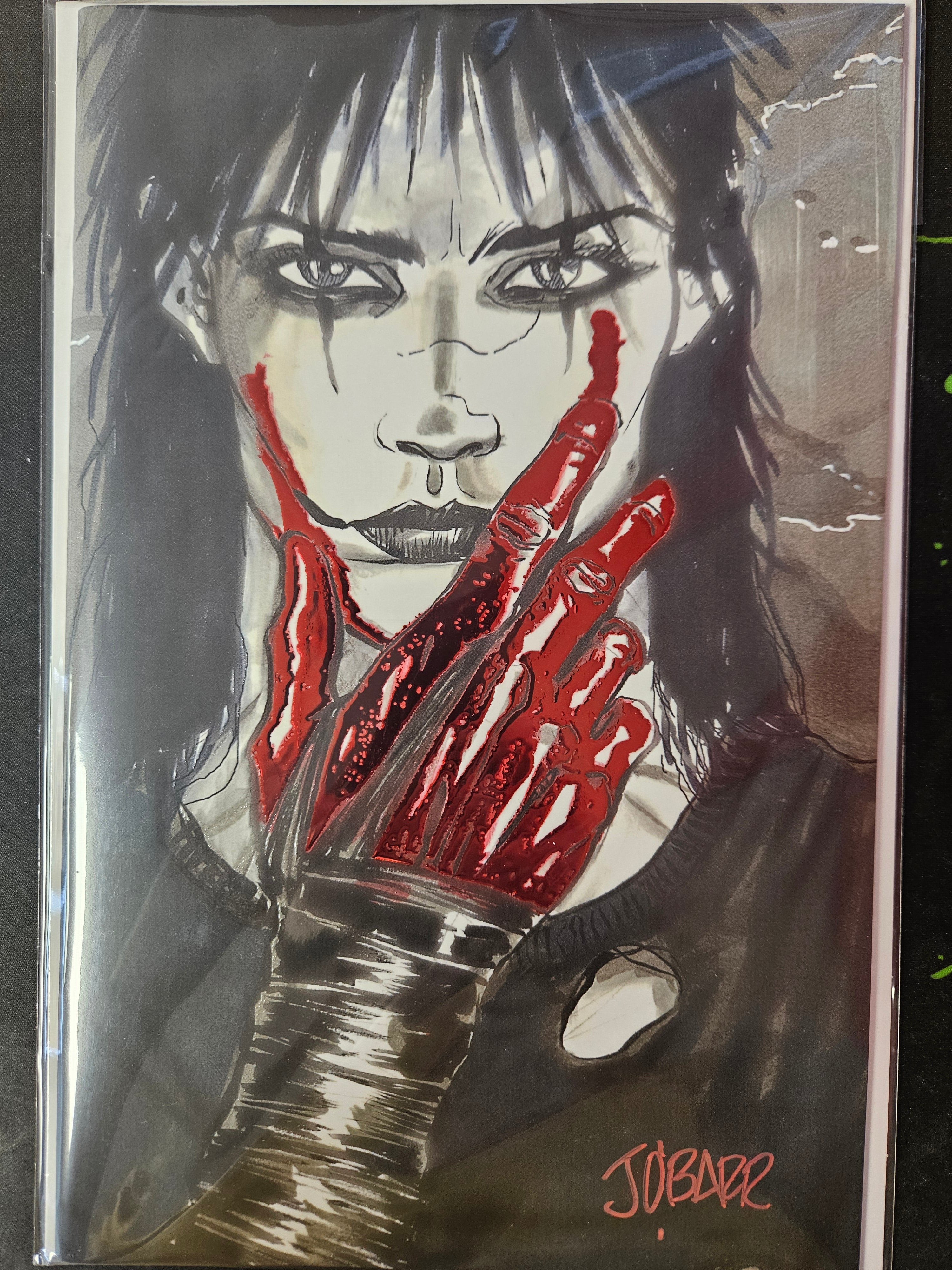 CROW  DEADTIME #1 JAMES O'BARR WAR PAINT SPOT FOIL LIMITED TO 100 SIGNED BY JAMES O'BARR W/COA (SS14)