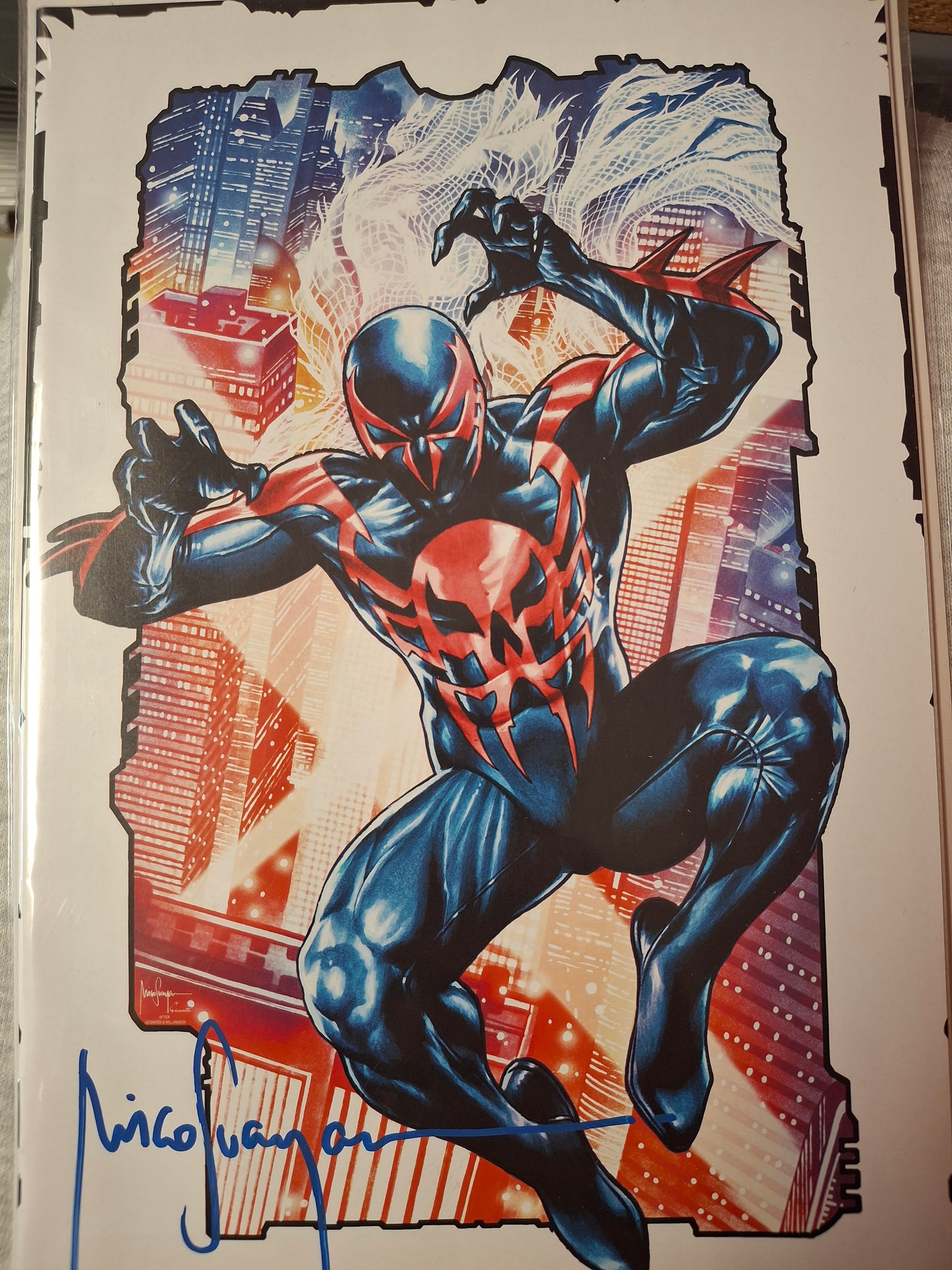 SPIDER-MAN 2099: EXODUS ALPHA #1 ACTION FIGURE HOMAGE VIRGIN VARIANT SIGNED BY MICO W/COA (SS7)