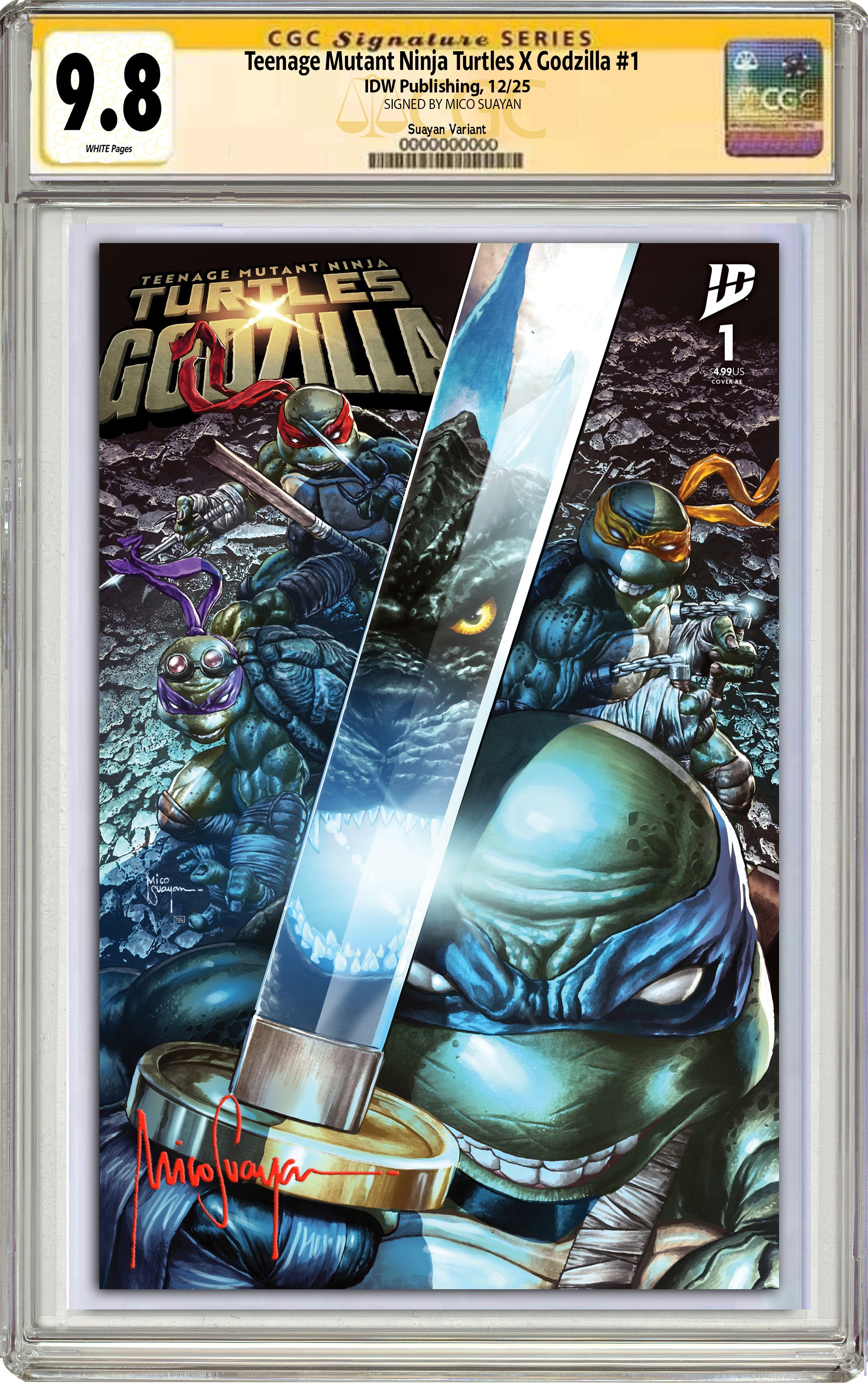 TEENAGE MUTANT NINJA TURTLES X GODZILLA #1 MICO SUAYAN SGCC EXCLUSIVE VARIANT COVER OPTIONS