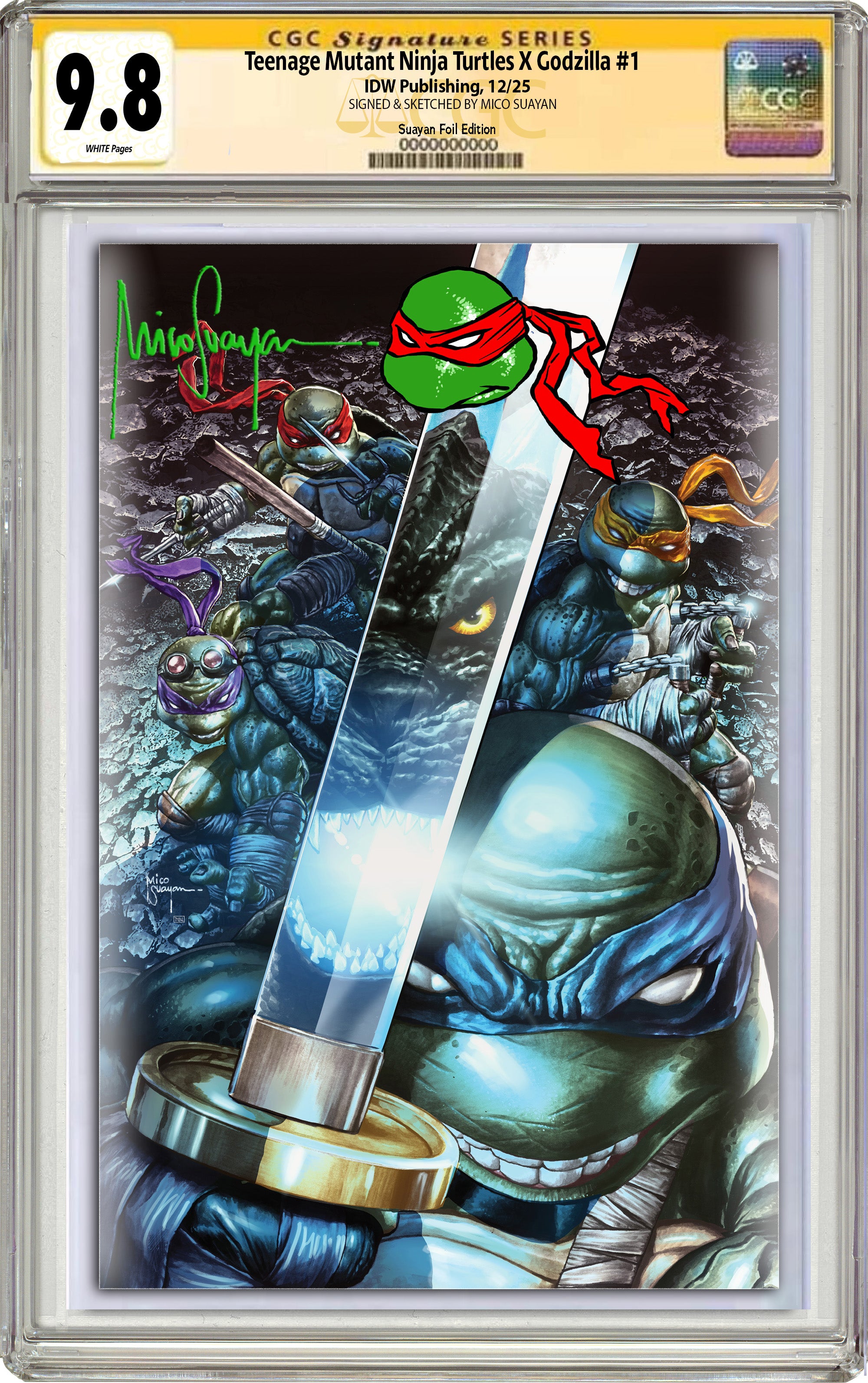 TEENAGE MUTANT NINJA TURTLES X GODZILLA #1 MICO SUAYAN SGCC EXCLUSIVE VARIANT COVER OPTIONS