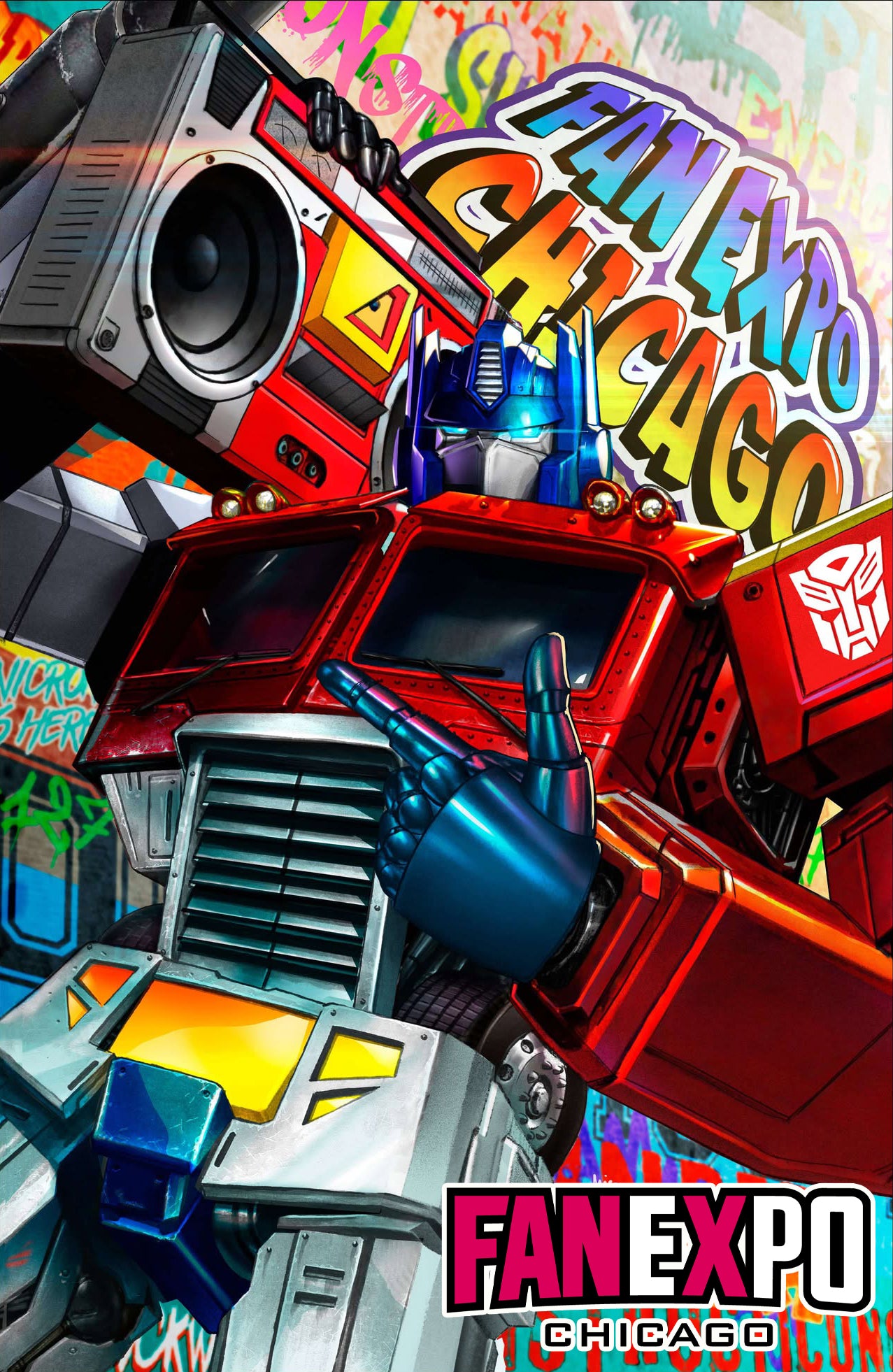 TRANSFORMERS #21 MICO SUAYAN FANEXPO CHICAGO HIP-HOP FOIL EDITION.
