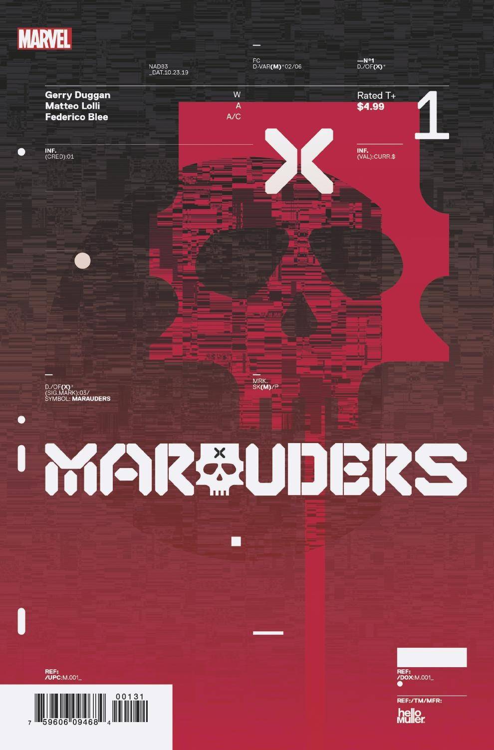 MARAUDERS #1 MULLER 1:10 DESIGN VAR DX 10/23/19 FOC 09/30/19