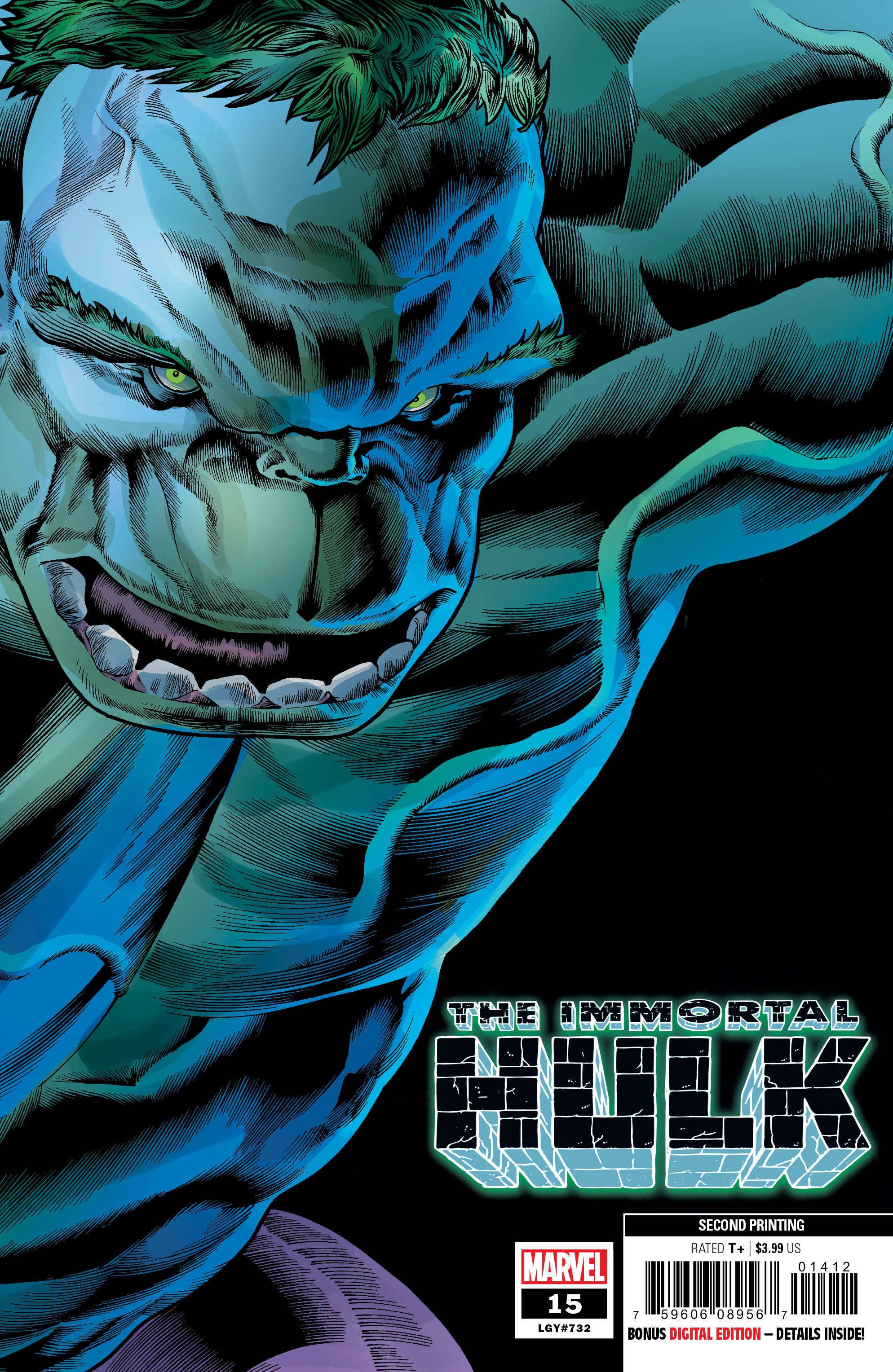 IMMORTAL HULK #15 2ND PTG BENNETT VAR 04/17/19 FOC 03/25/19(CB65)