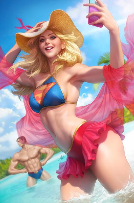 08/23/2022 ACTION COMICS #1046 CVR C STANLEY ARTGERM LAU SWIMSUIT CARD STOCK VARIANT (CB116)
