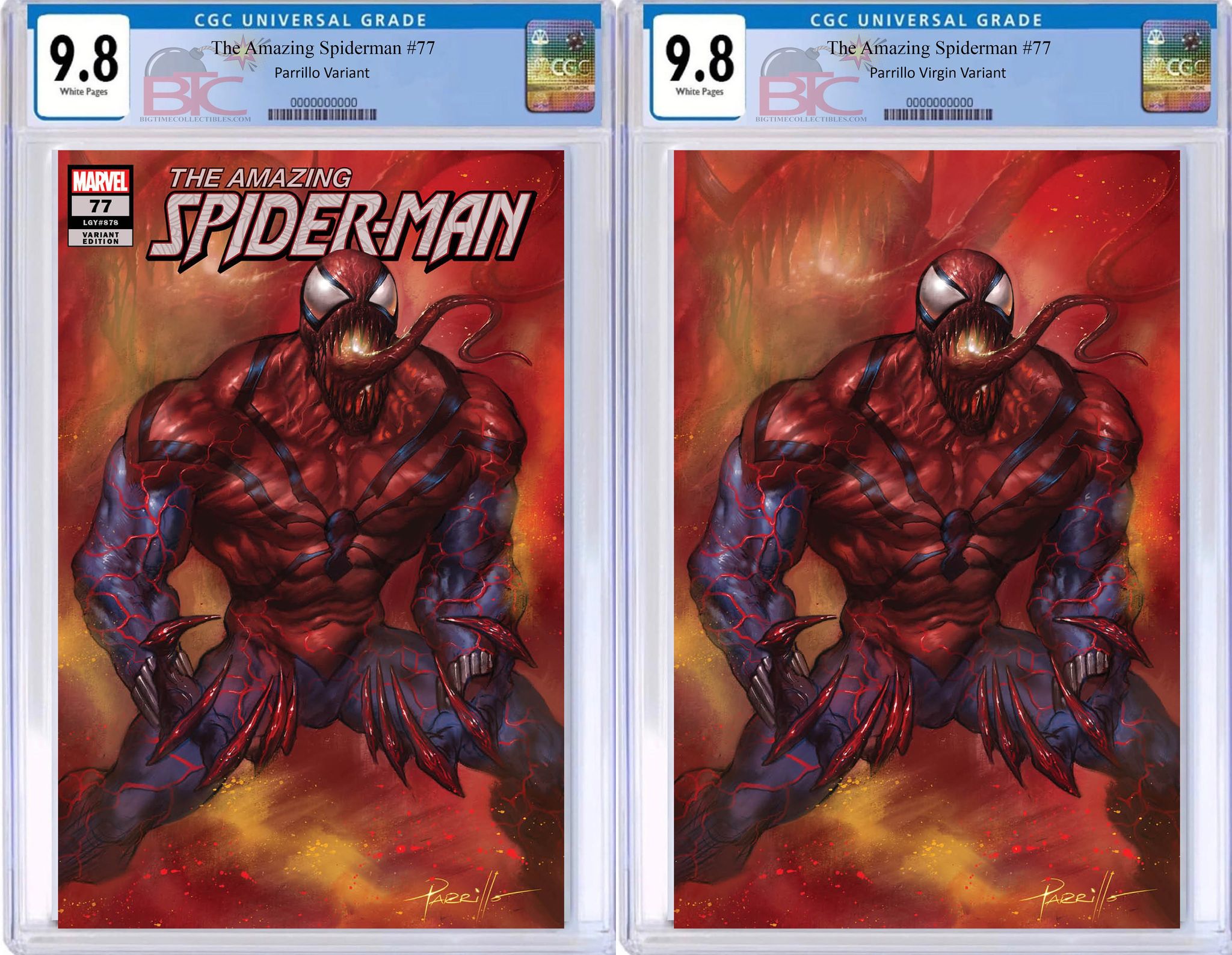 10/27/2021 AMAZING SPIDER-MAN #77 LUCIO PARRILLO EXCLUSIVE CARNAGIZED VARIANT