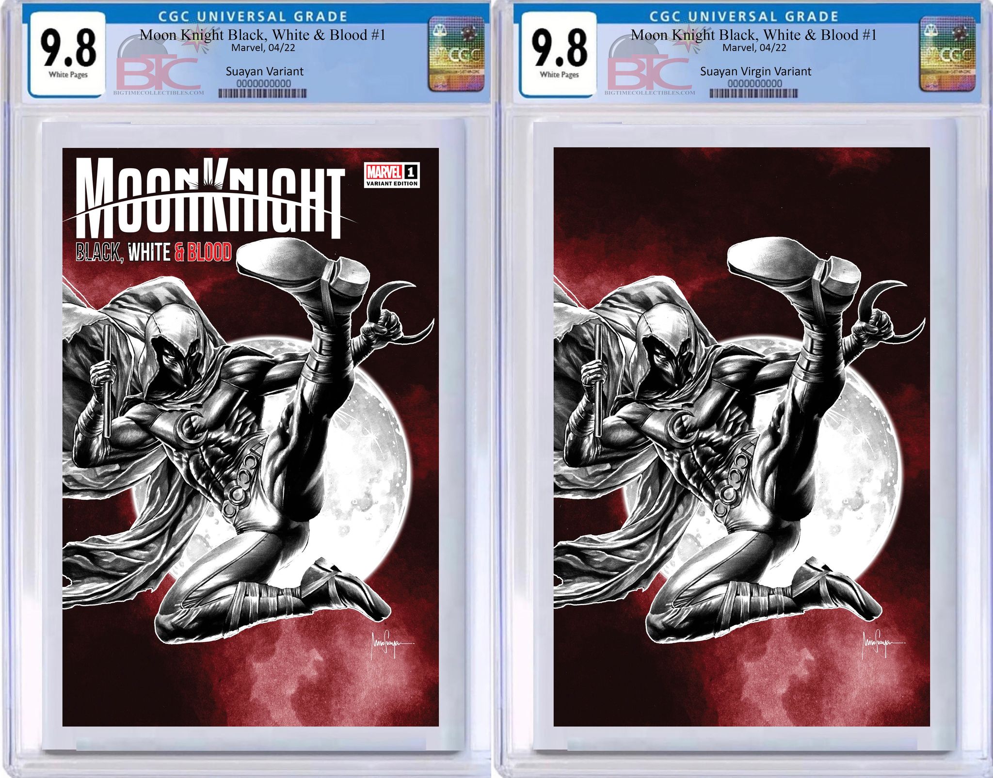 MOON KNIGHT: BLACK, WHITE & BLOOD 1 MICO SUAYAN EXCLUSIVE VARIANT OPTIONS