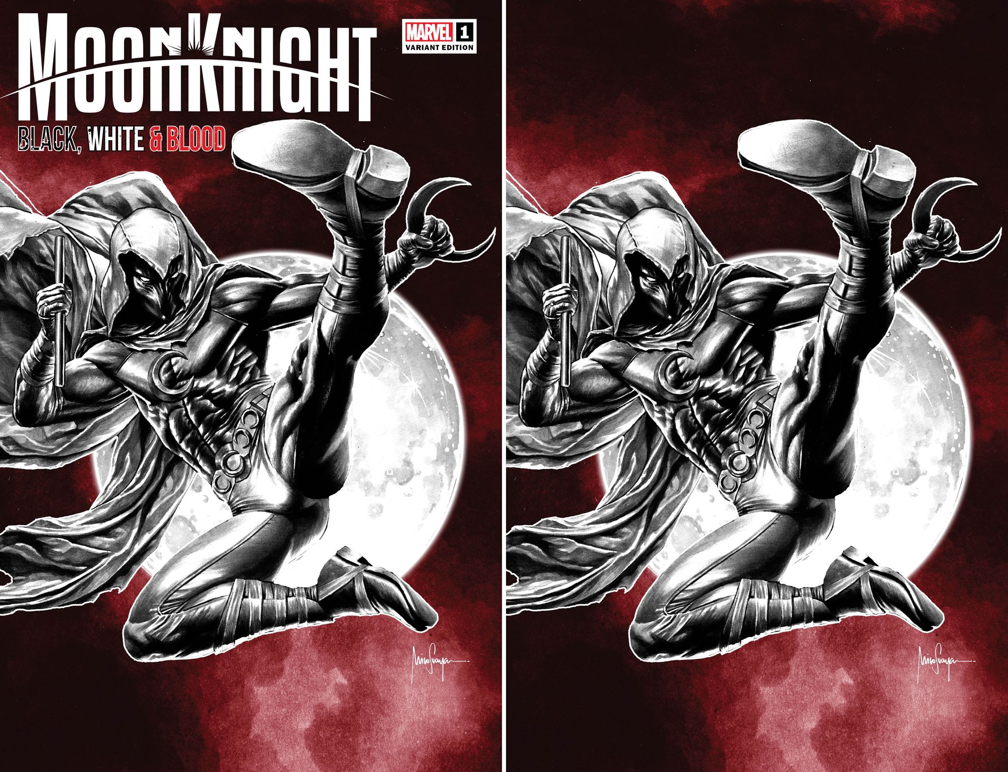 MOON KNIGHT: BLACK, WHITE & BLOOD 1 MICO SUAYAN EXCLUSIVE VARIANT OPTIONS