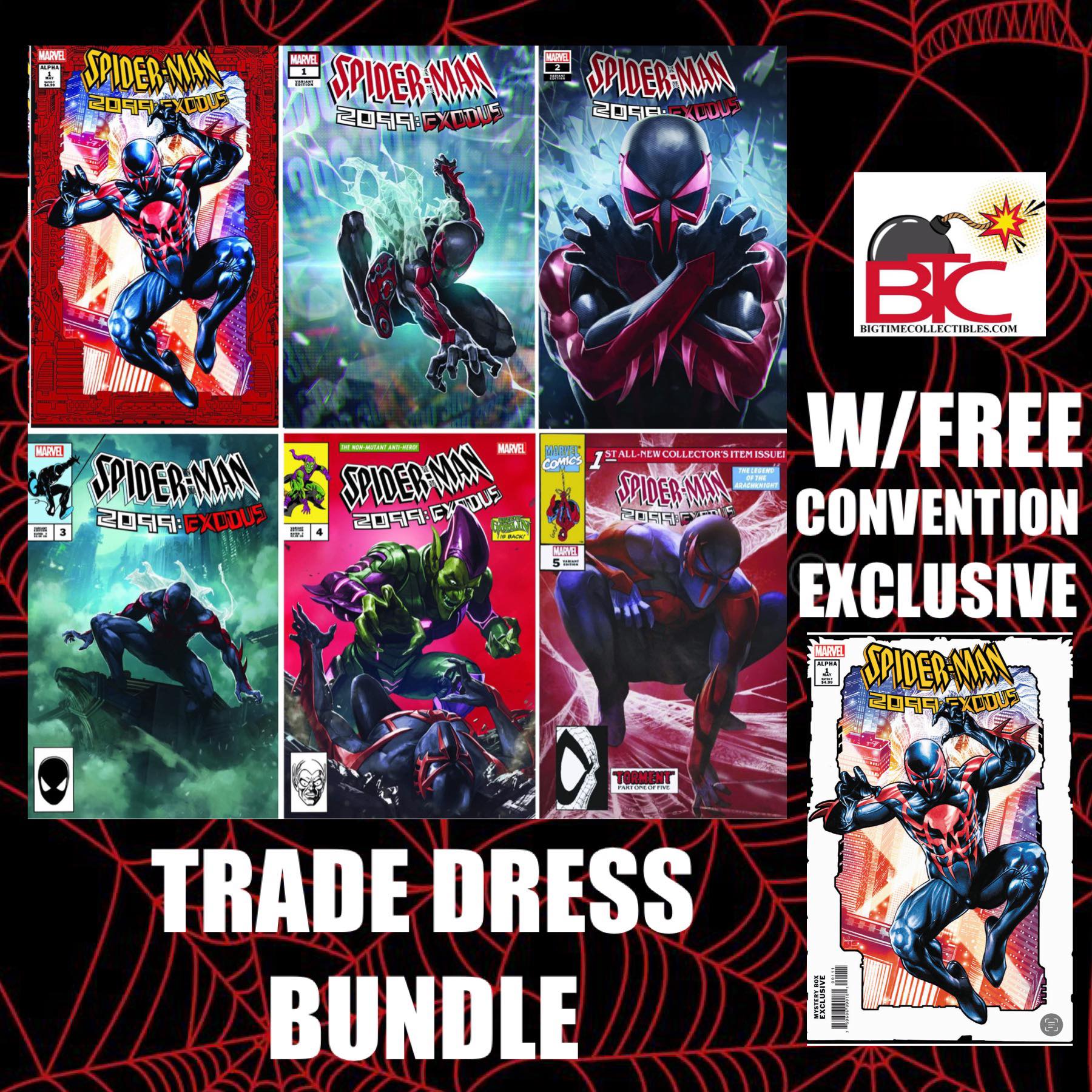 08/03/2022 SPIDER-MAN 2099 EXODUS ULTIMATE TRADE DRESS BUNDLE W/FREE MICO SUAYAN CONVENTION EXCLUSIVE VARIANT