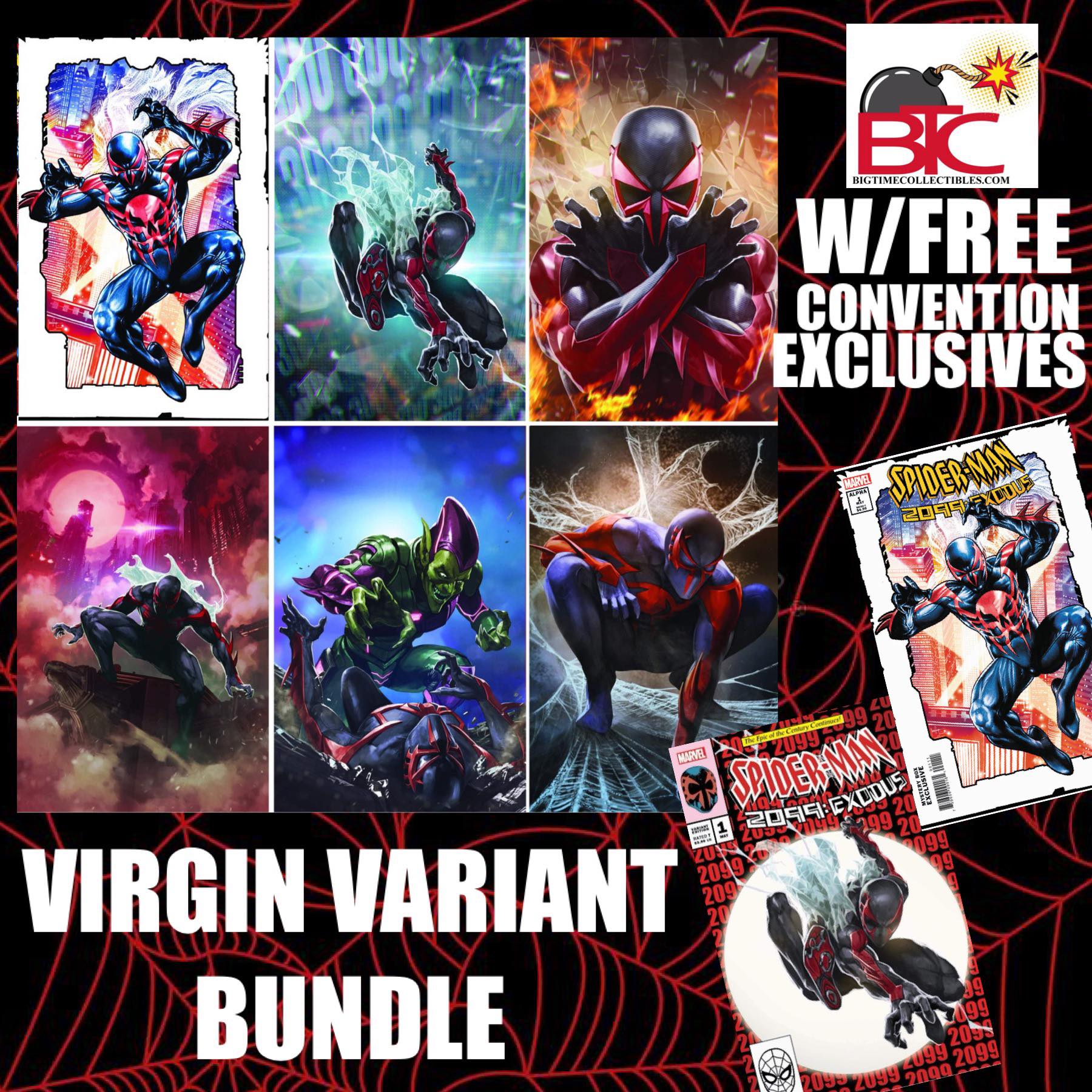 SPIDER-MAN 2099 EXODUS ULTIMATE VIRGIN VARIANT BUNDLE W/FREE CONVENTION EXCLUSIVE VARIANTS