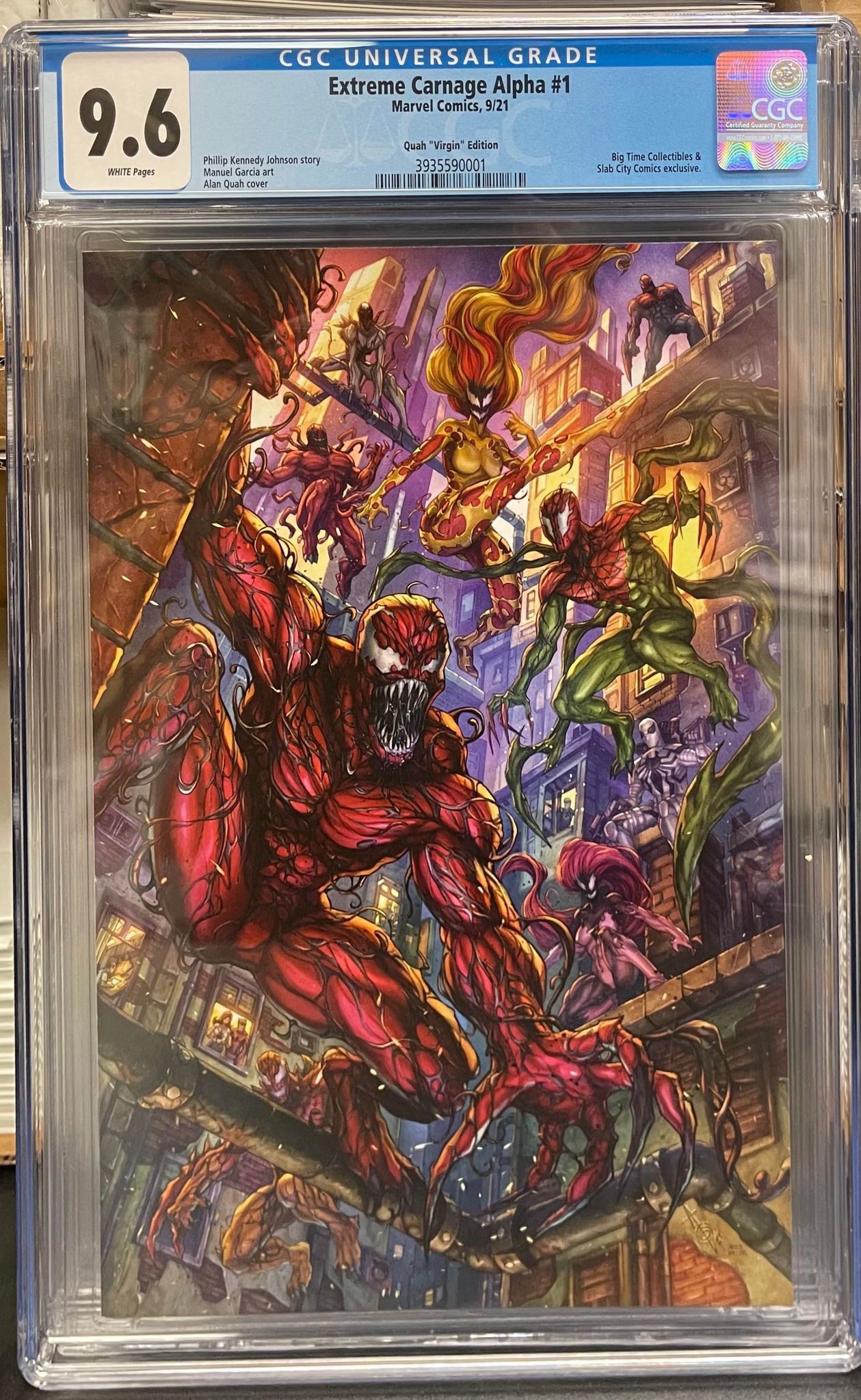EXTREME CARNAGE ALPHA #1 ALAN QUAH EXCLUSIVE VIRGIN VARIANT CGC 9.6 (INSTOCK) C69