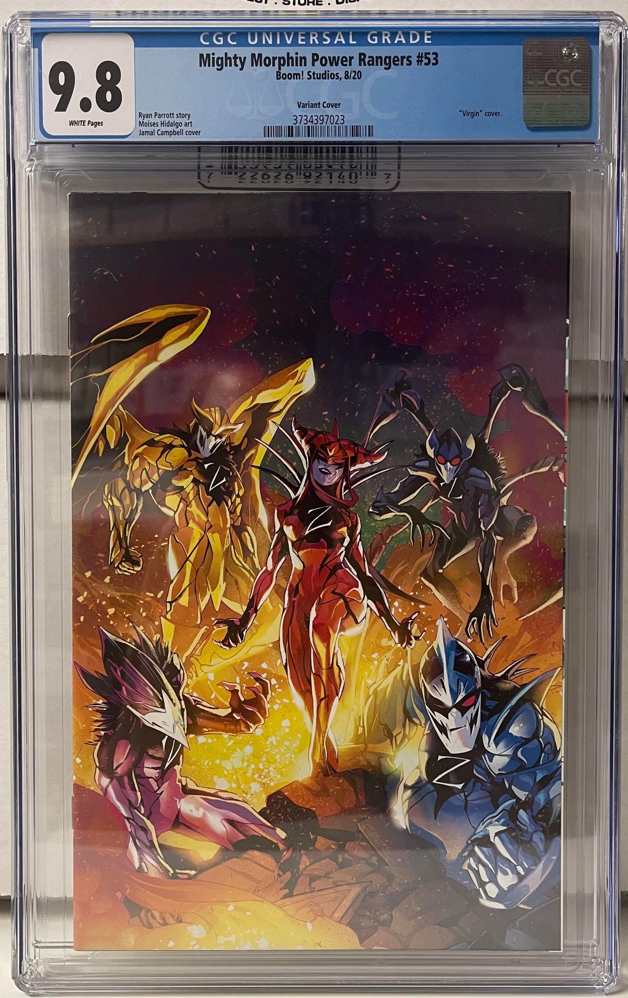 MIGHTY MORPHIN POWER RANGERS #53 1:25 CAMPBELL VIRGIN VARIANT CGC 9.8 (INSTOCK) C21