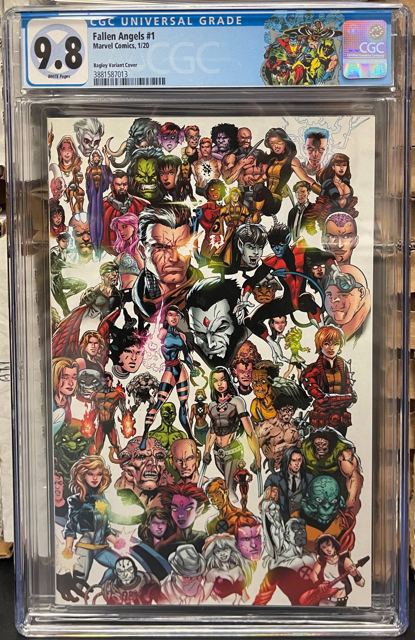 FALLEN ANGELS #1 BAGLEY EVERY MUTANT EVER VARIANT CGC 9.8 W/RETIRED X-MEN CUSTOM LABEL (INSTOCK) C69