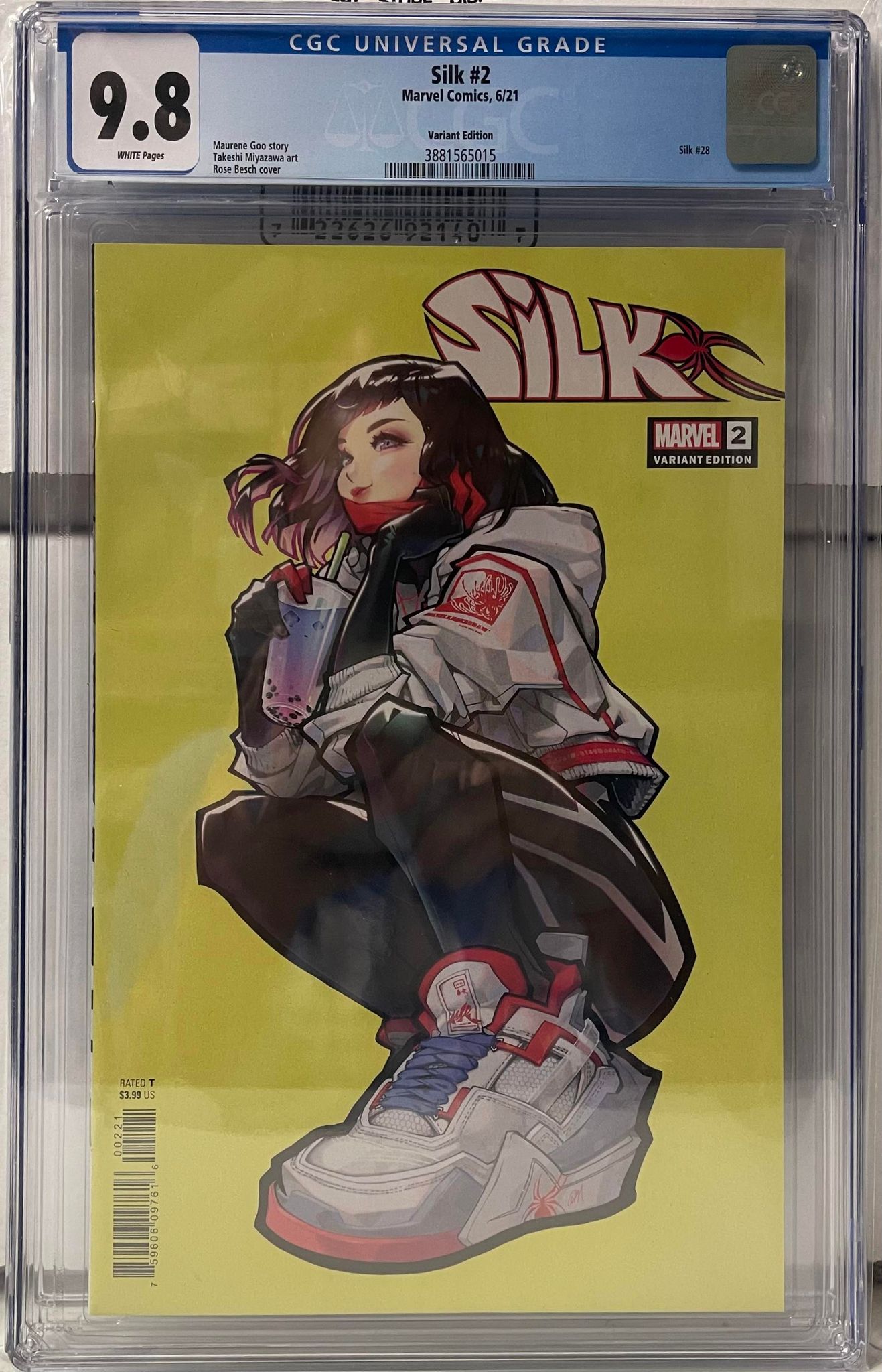 SILK #2 ROSE BESCH 1:25 VARIANT CGC 9.8