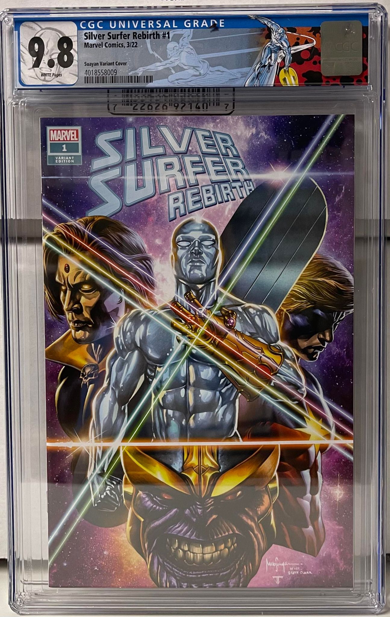 SILVER SURFER REBIRTH #1 MICO SUAYAN EXCLUSIVE VARIANT CGC 9.8 W/RETIRED SILVER SURFER CUSTOM LABEL (IN STOCK) C43