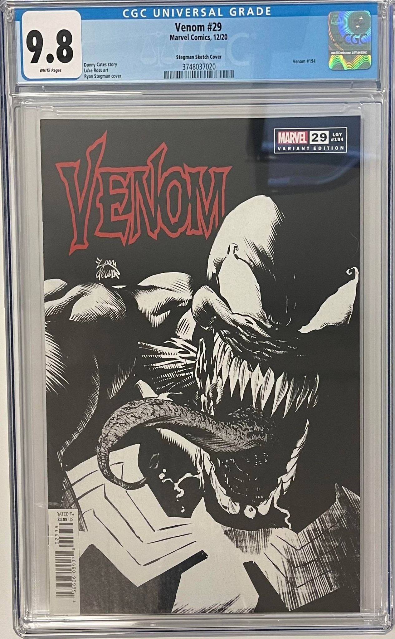 VENOM #29 STEGMAN 1:25 SKETCH VARIANT CGC 9.8 (INSTOCK) C88
