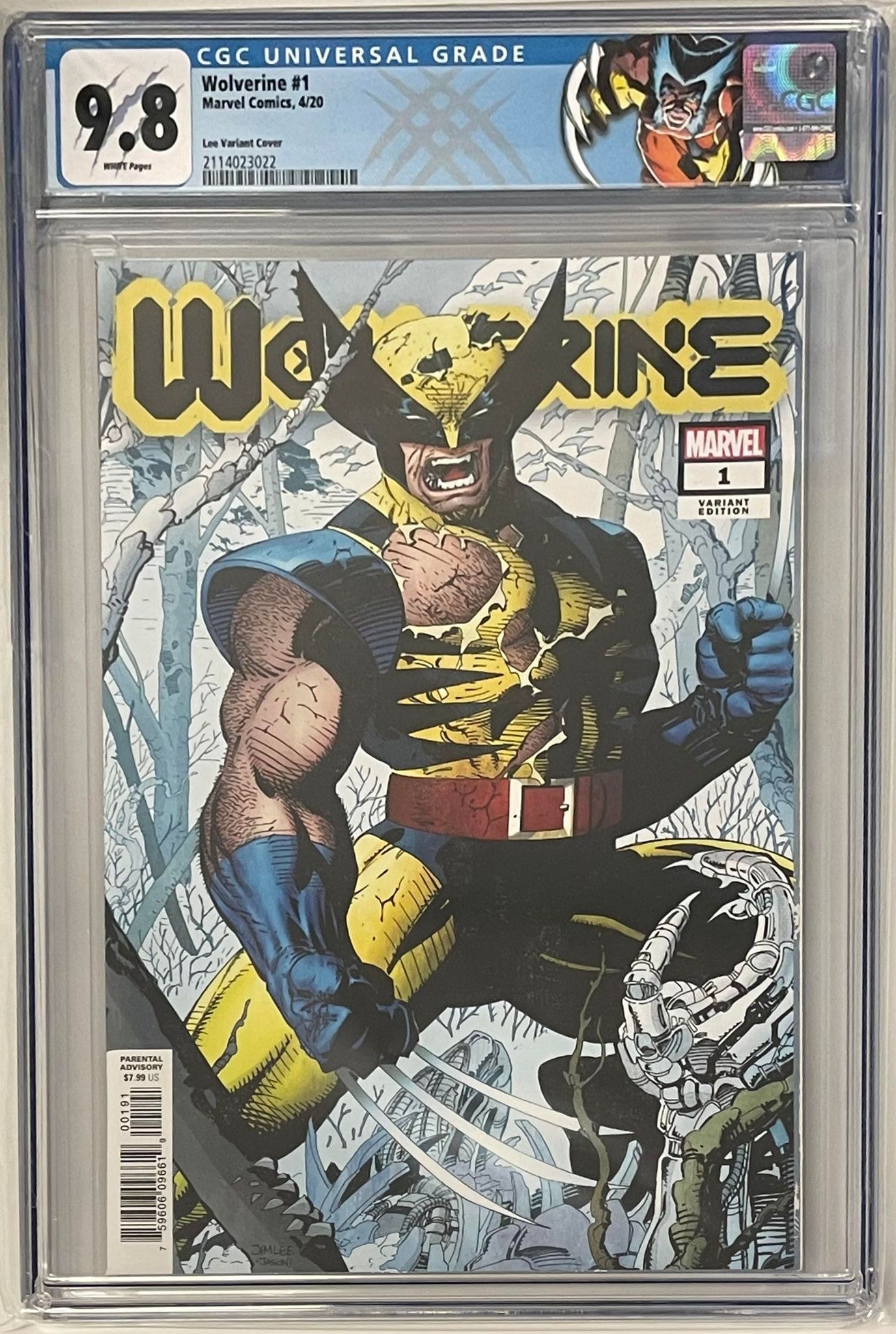 WOLVERINE #1 JIM LEE 1:100 VARIANT CGC 9.8 W/RETIRED WOLVERINE CUSTOM LABEL