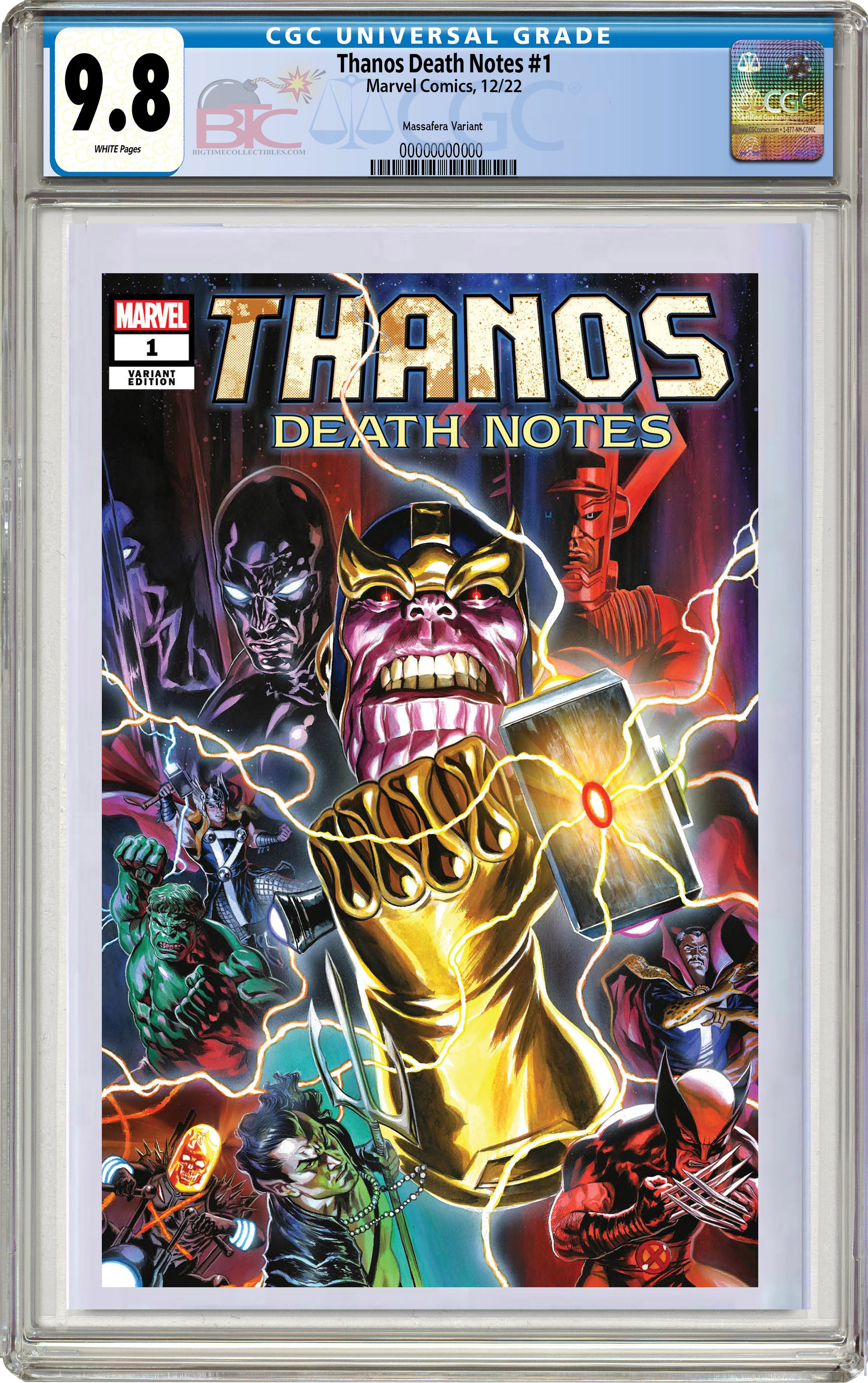12/07/2022 THANOS DEATH NOTES #1 FELIPE MASSAFERA EXCLUSIVE VARIANT COVER OPTIONS