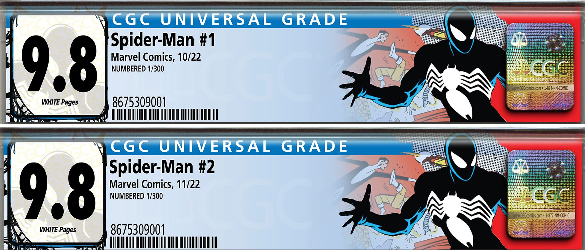 SPIDER-MAN #1 & #2 MASSAFERA CGC 9.8 LIMITED EDITION OPTIONS