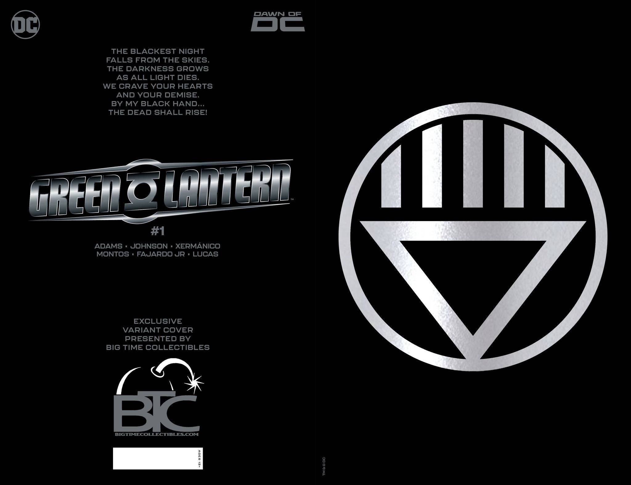 GREEN LANTERN #1 BLACK LANTERN SPOT SILVER FOIL EDITION RAW & GRADED OPTIONS - 5/9/2023