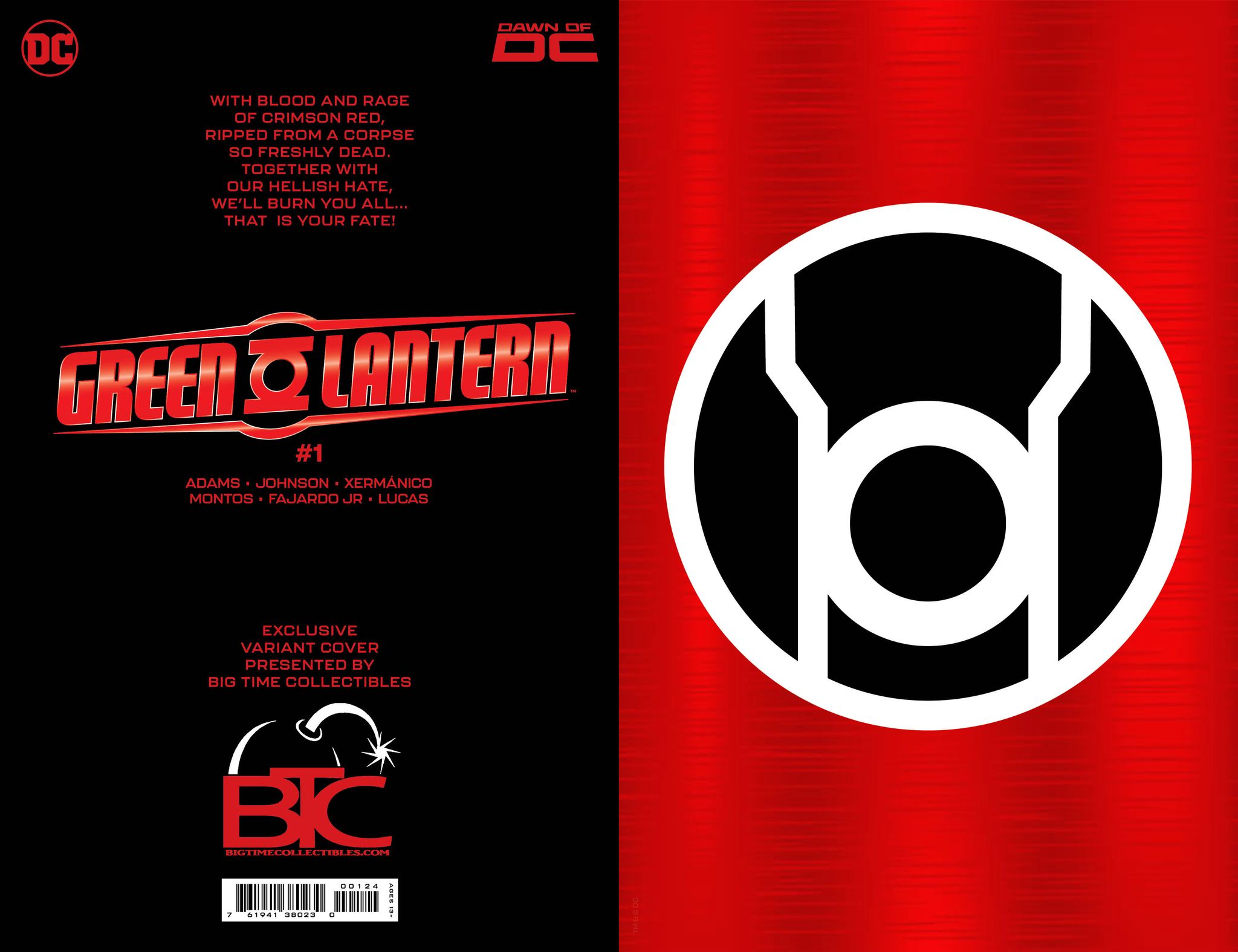 GREEN LANTERN #1 BTC 9-PACK COLOR SPECTRUM BUNDLE RAW FOIL EDITION WITH FREE SET OF POWER RINGS - 5/9/2023 (D39)