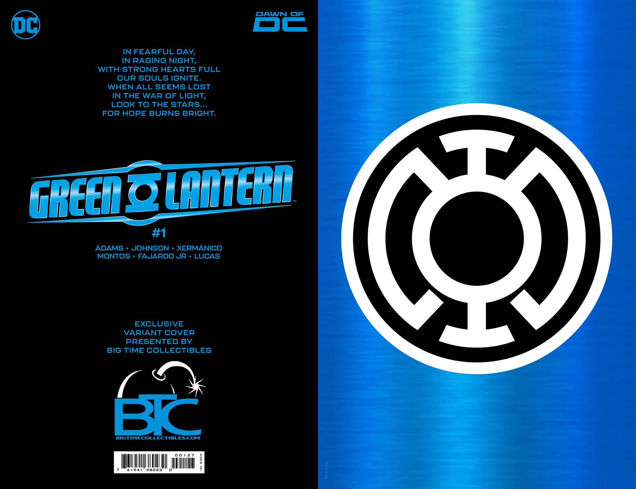 GREEN LANTERN #1 BTC 9-PACK COLOR SPECTRUM BUNDLE RAW FOIL EDITION WITH FREE SET OF POWER RINGS - 5/9/2023 (D39)