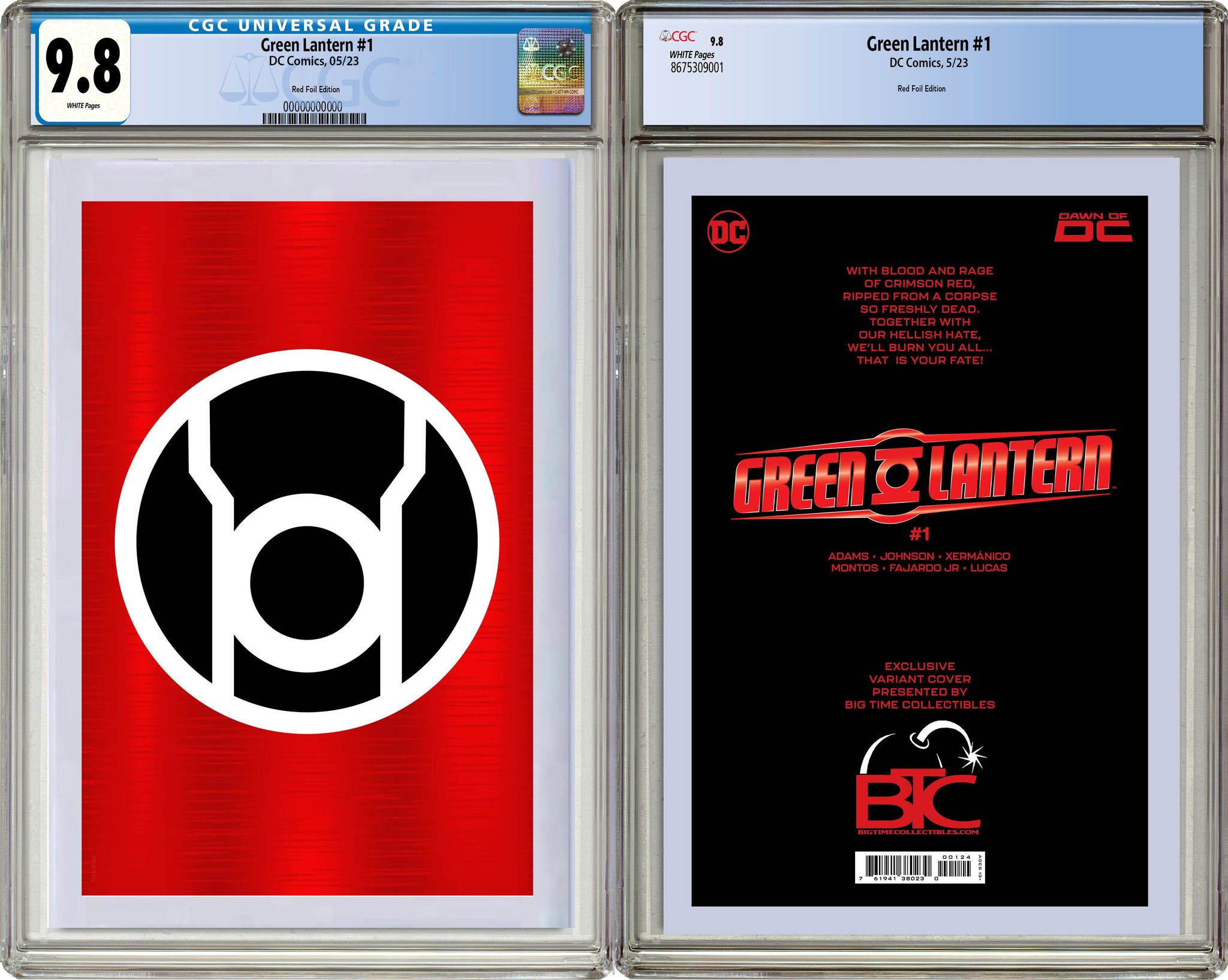 GREEN LANTERN #1 RED LANTERN FOIL EDITION RAW & GRADED OPTIONS - 5/9/2023