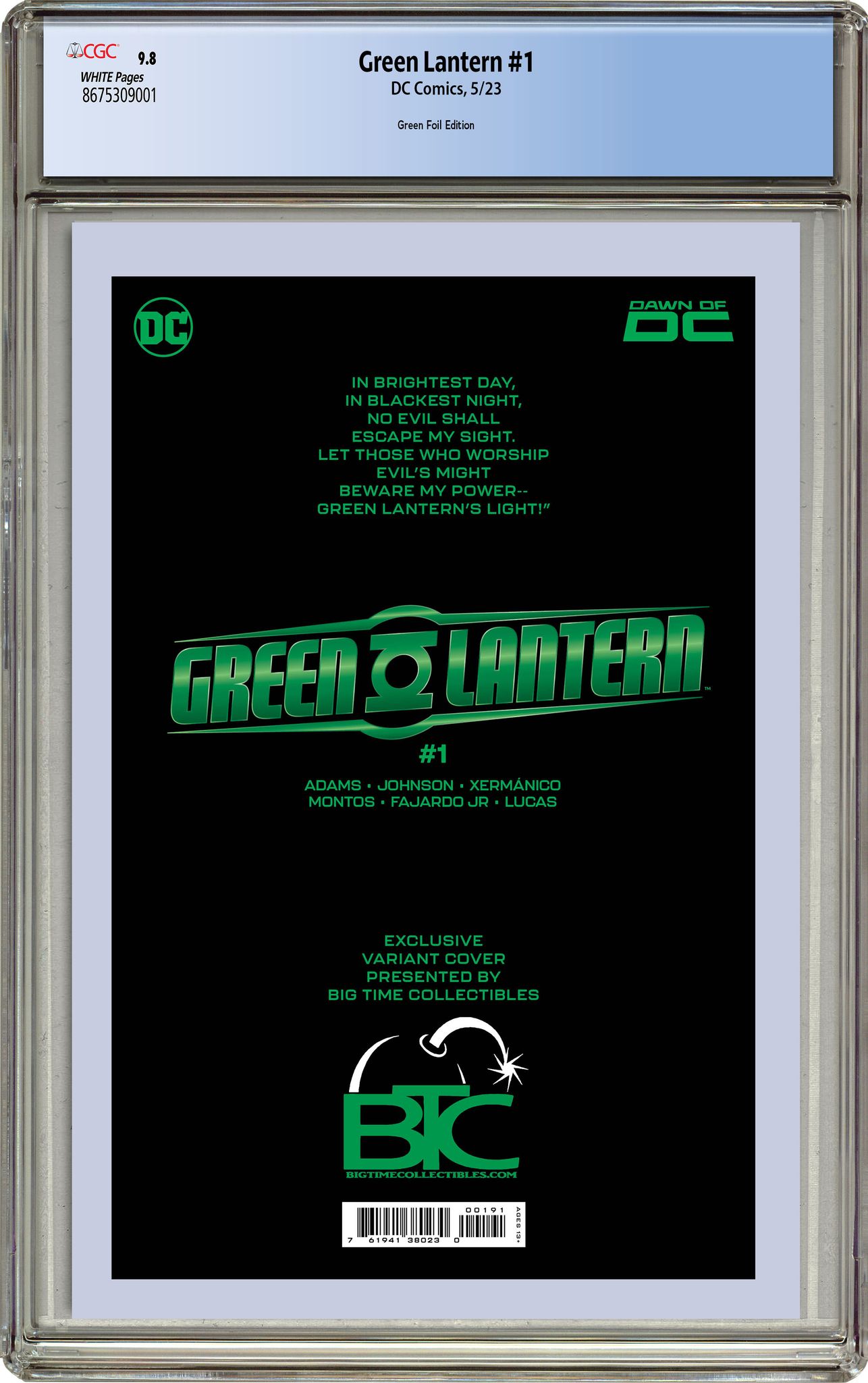 GREEN LANTERN #1 GREEN LANTERN FOIL EDITION RAW & GRADED OPTIONS - 5/9/2023