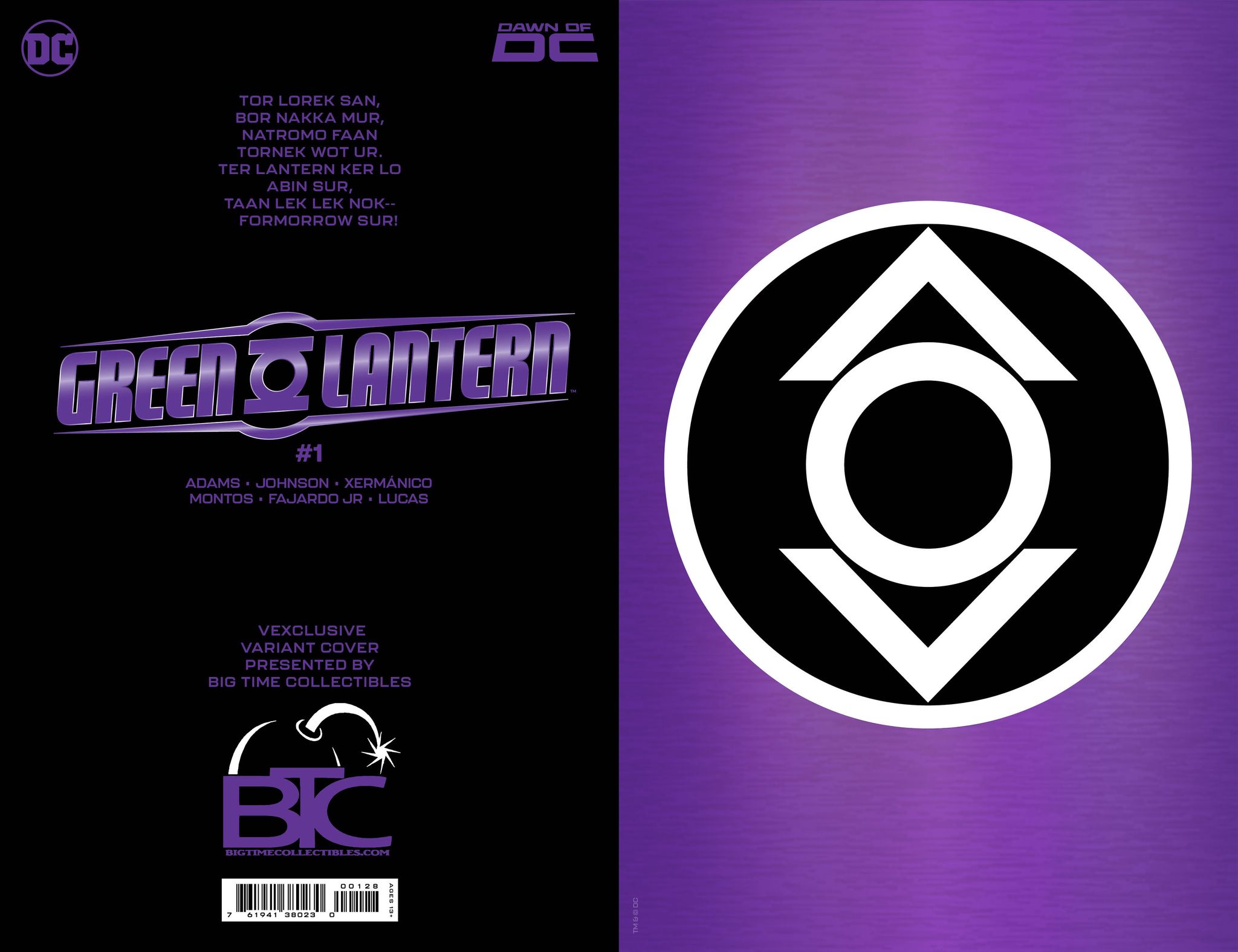 GREEN LANTERN #1 BTC 9-PACK COLOR SPECTRUM BUNDLE RAW FOIL EDITION WITH FREE SET OF POWER RINGS - 5/9/2023 (D39)