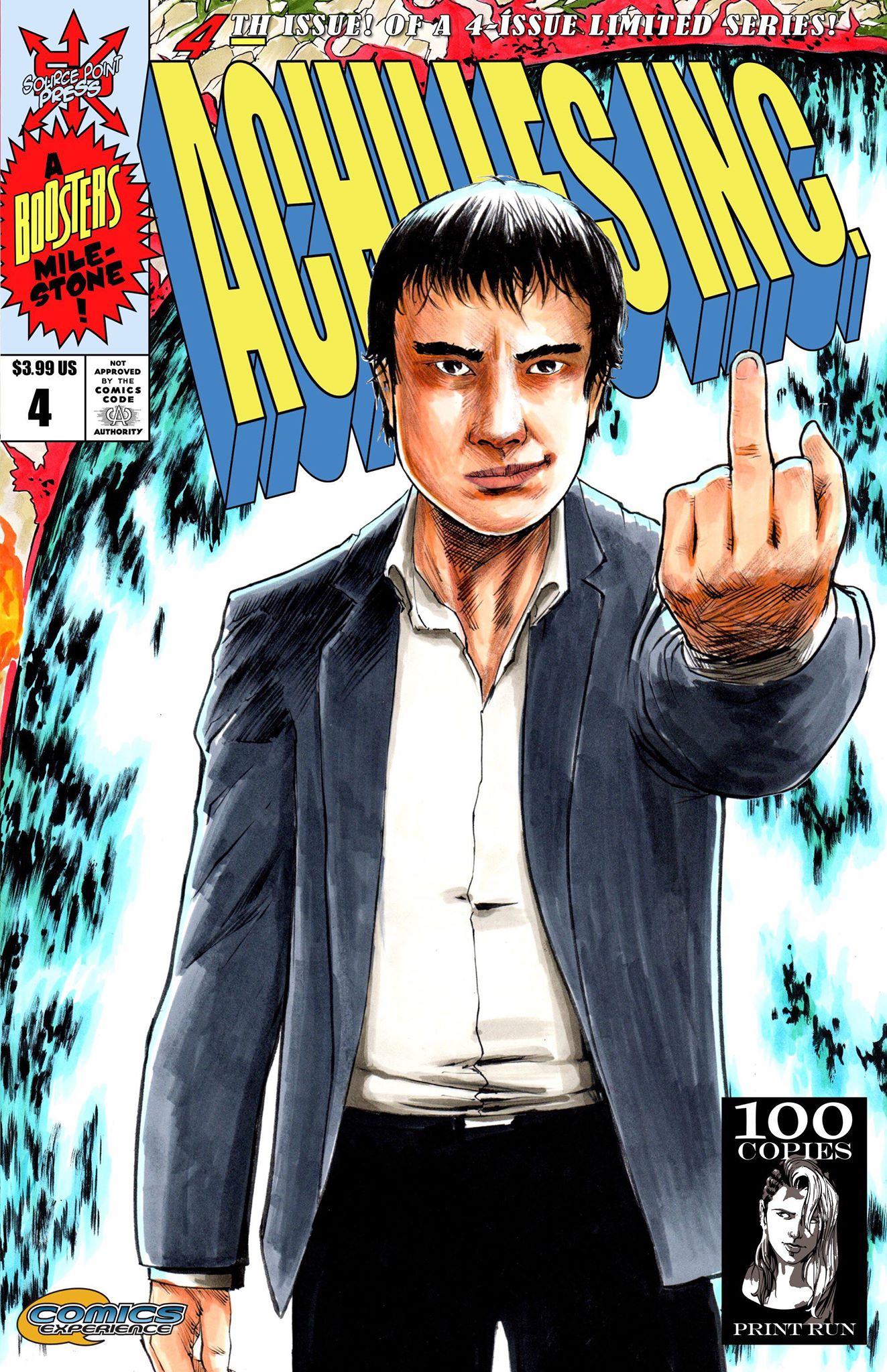 ACHILLES INC #1-#4 BTC EXCLUSIVE CONNECTING VARIANT COVER SET WITH RARE #4B VIRGIN GATEFOLD COVER