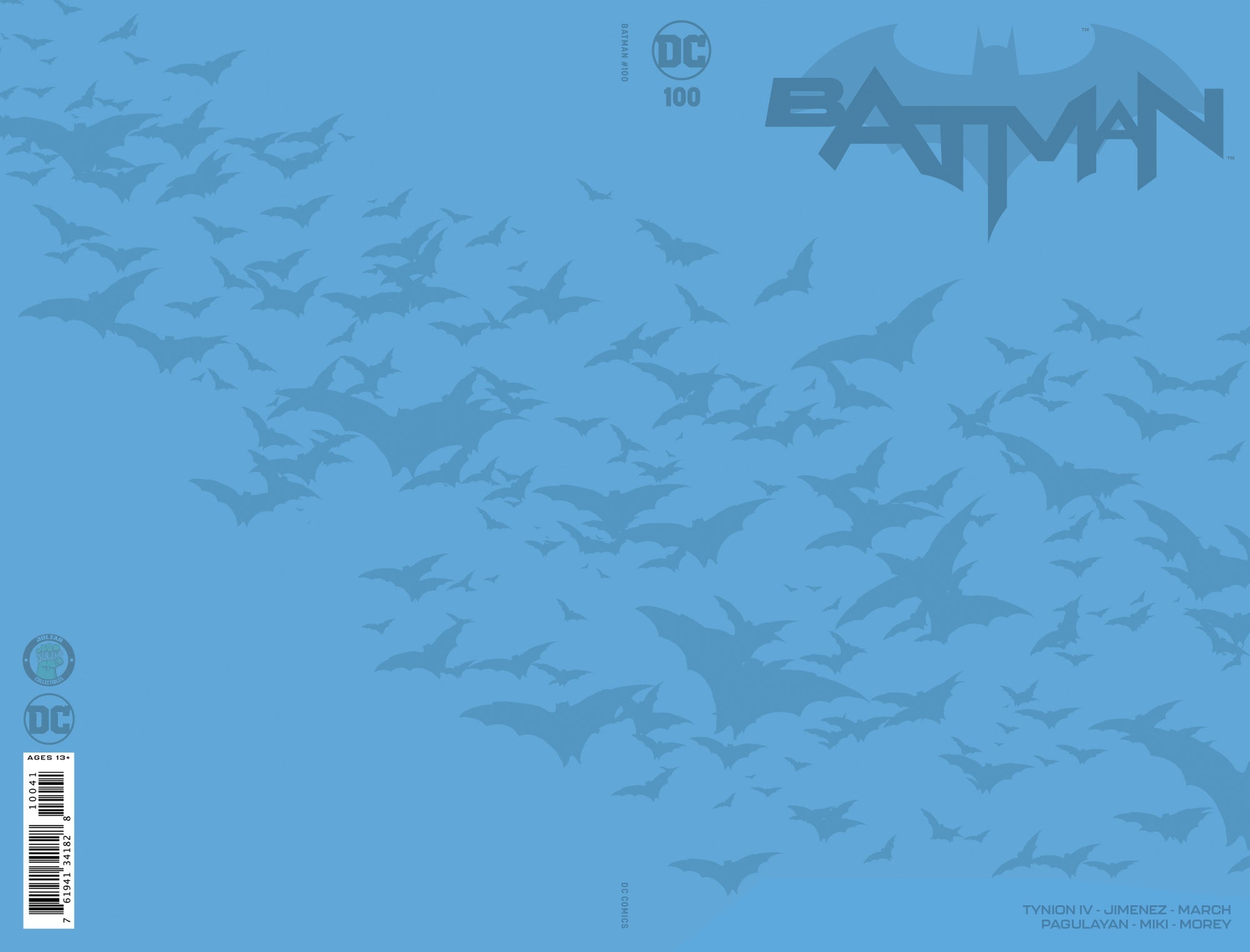 BATMAN #100 EXCLUSIVE BLUE BAT-BLANK VARIANT LTD TO 1000 10/07/20 (CB109)