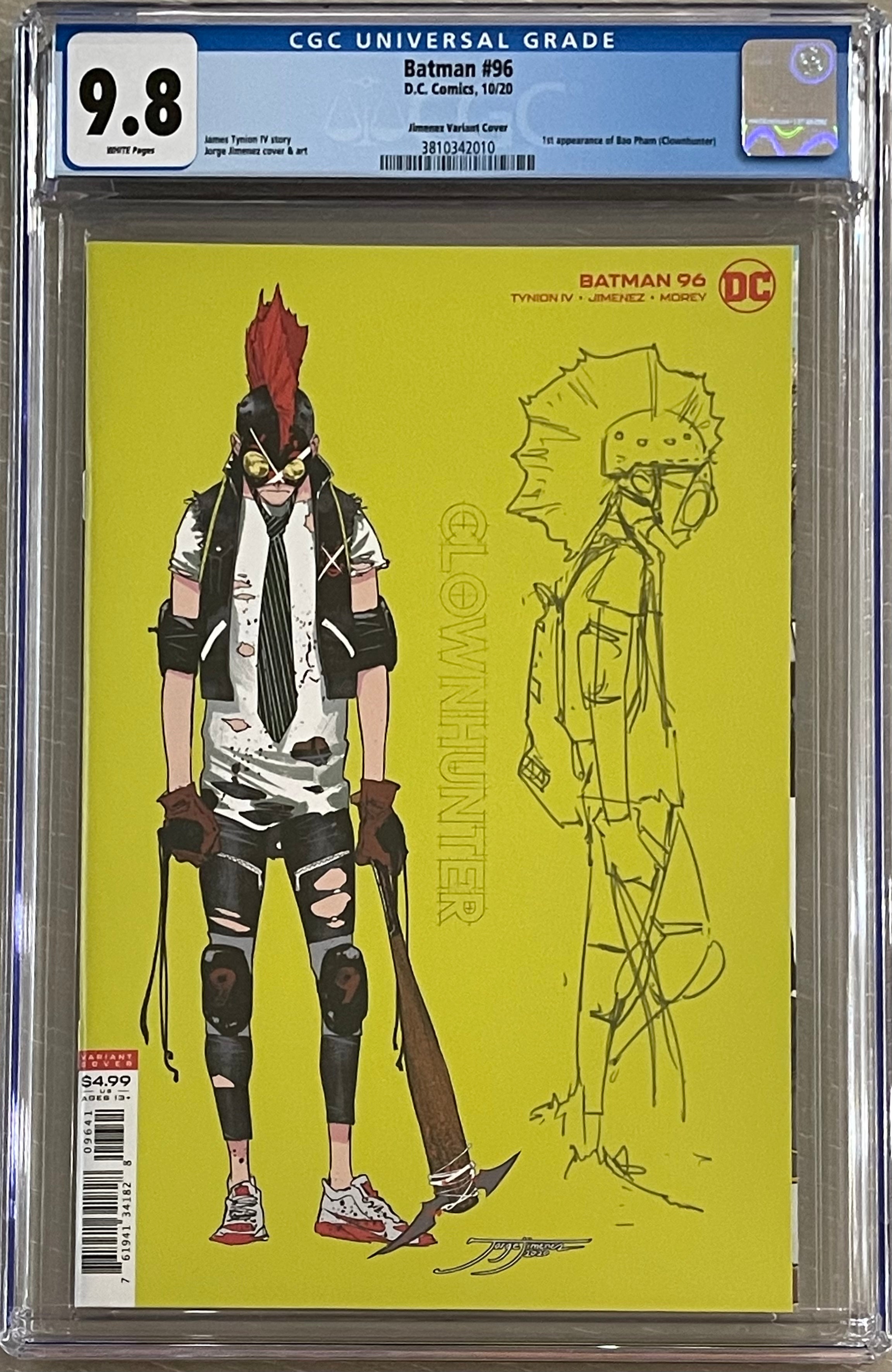 BATMAN #96 1:25 JIMENEZ VARIANT FIRST APPEARANCE OF CLOWNHUNTER CGC 9.8 (INSTOCK) C53