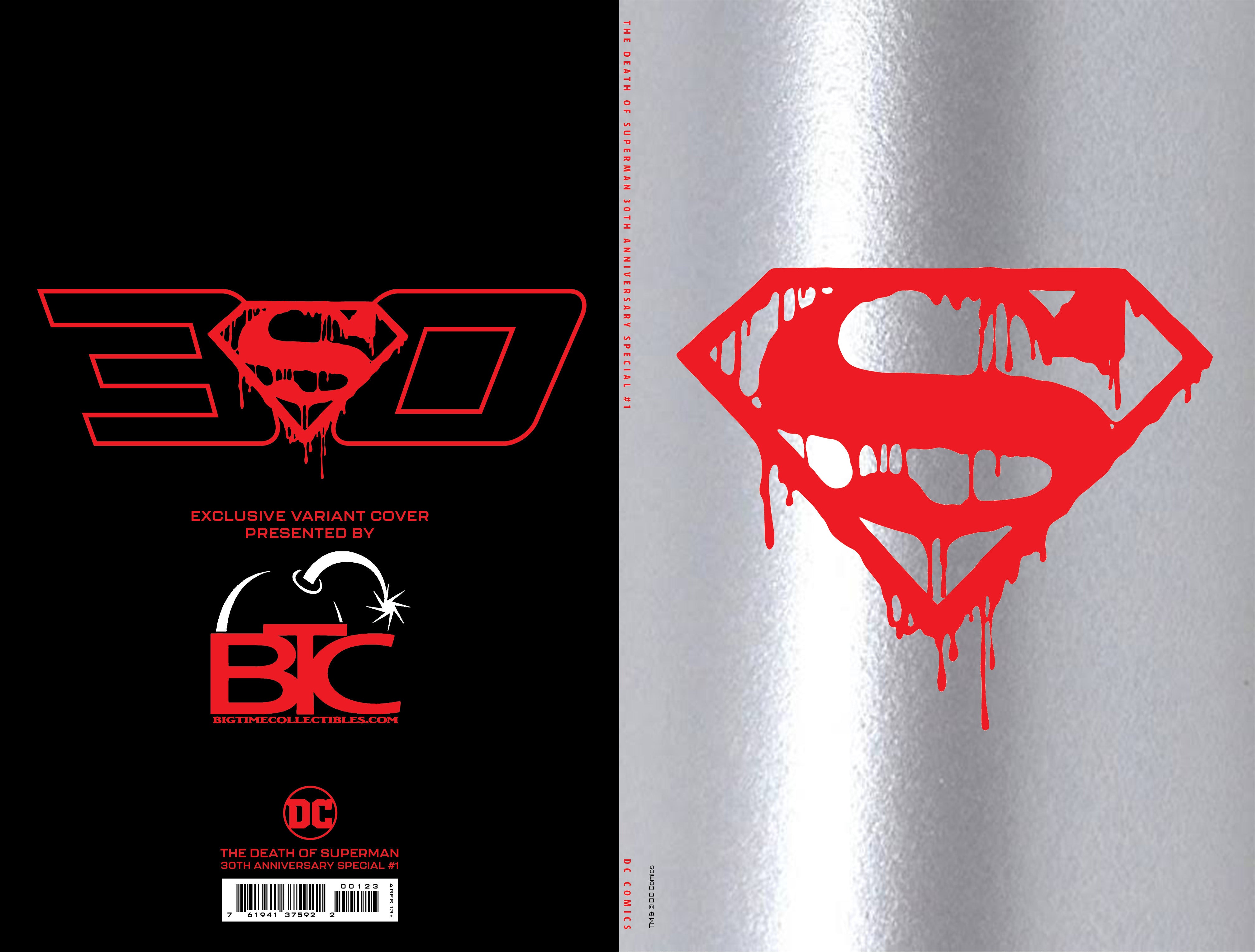 DEATH OF SUPERMAN 30TH ANNIVERSARY SPECIAL #1 BTC EXCLUSIVE SILVER FOIL EDITION