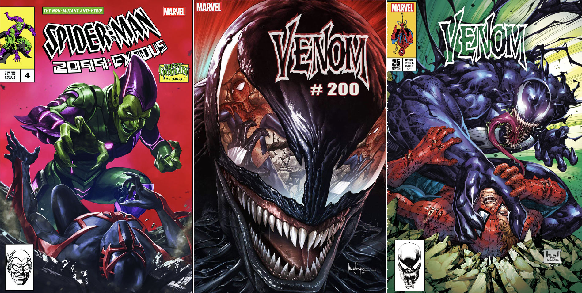 SPIDER-MAN 2099 EXODUS #4, VENOM #200/35 & VENOM #25 ASM316 HOMAGE SET