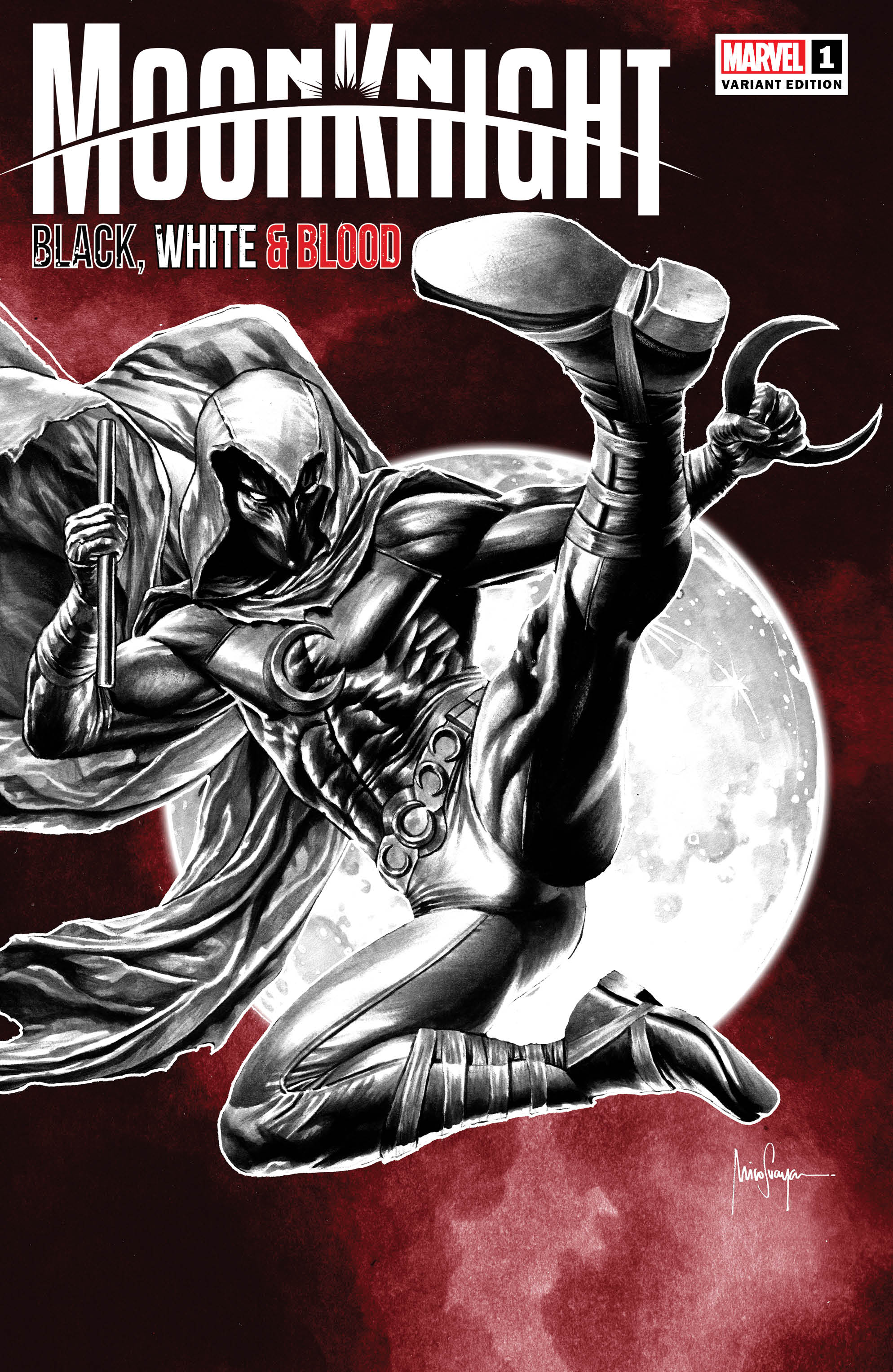 MOON KNIGHT: BLACK, WHITE & BLOOD 1 MICO SUAYAN EXCLUSIVE VARIANT OPTIONS