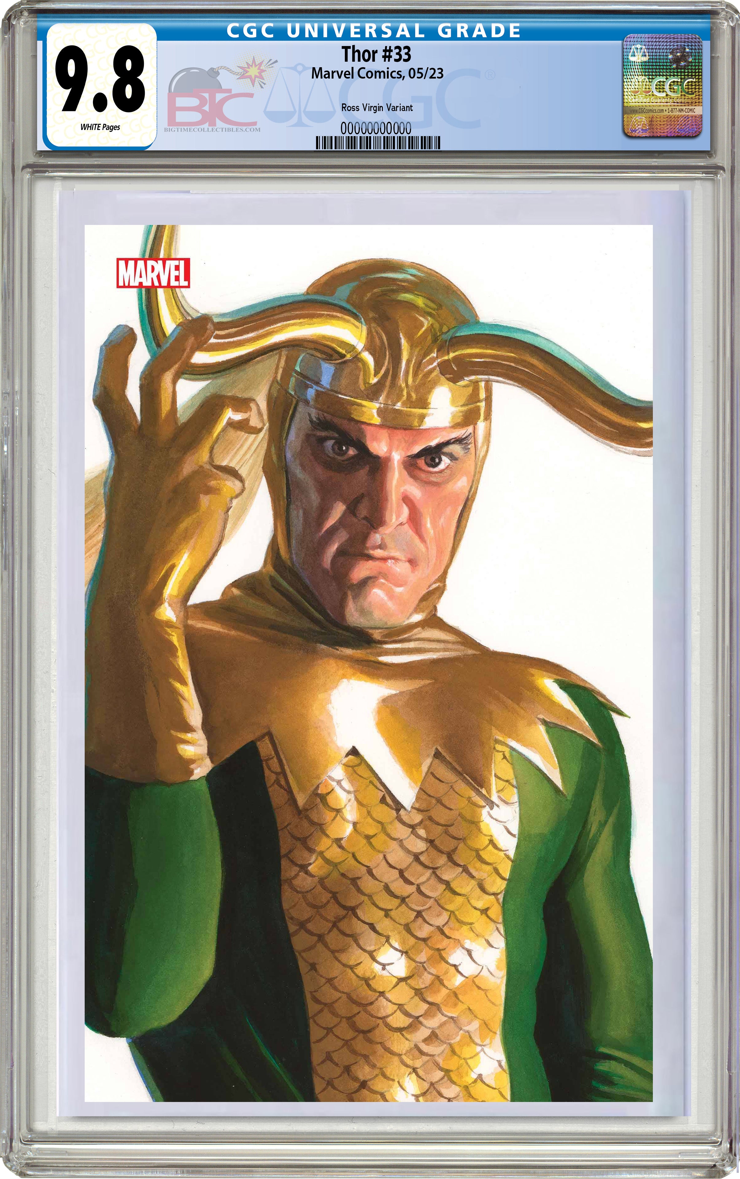 04/12/2023 THOR #33 ALEX ROSS TIMELESS LOKI VIRGIN VARIANT CGC 9.8 (INST0CK) C86