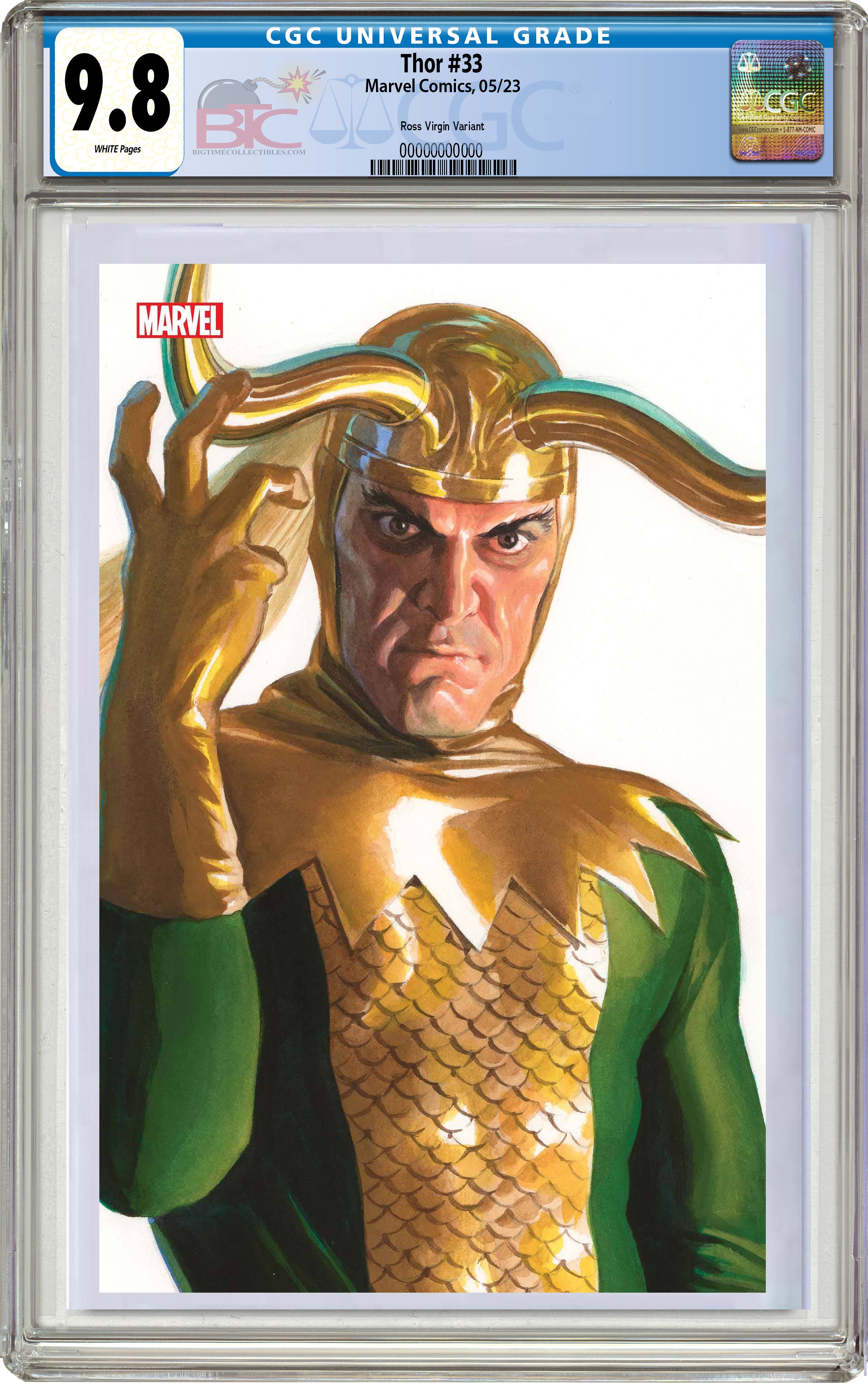 04/12/2023 THOR #33 ALEX ROSS TIMELESS LOKI VIRGIN VARIANT CGC 9.8