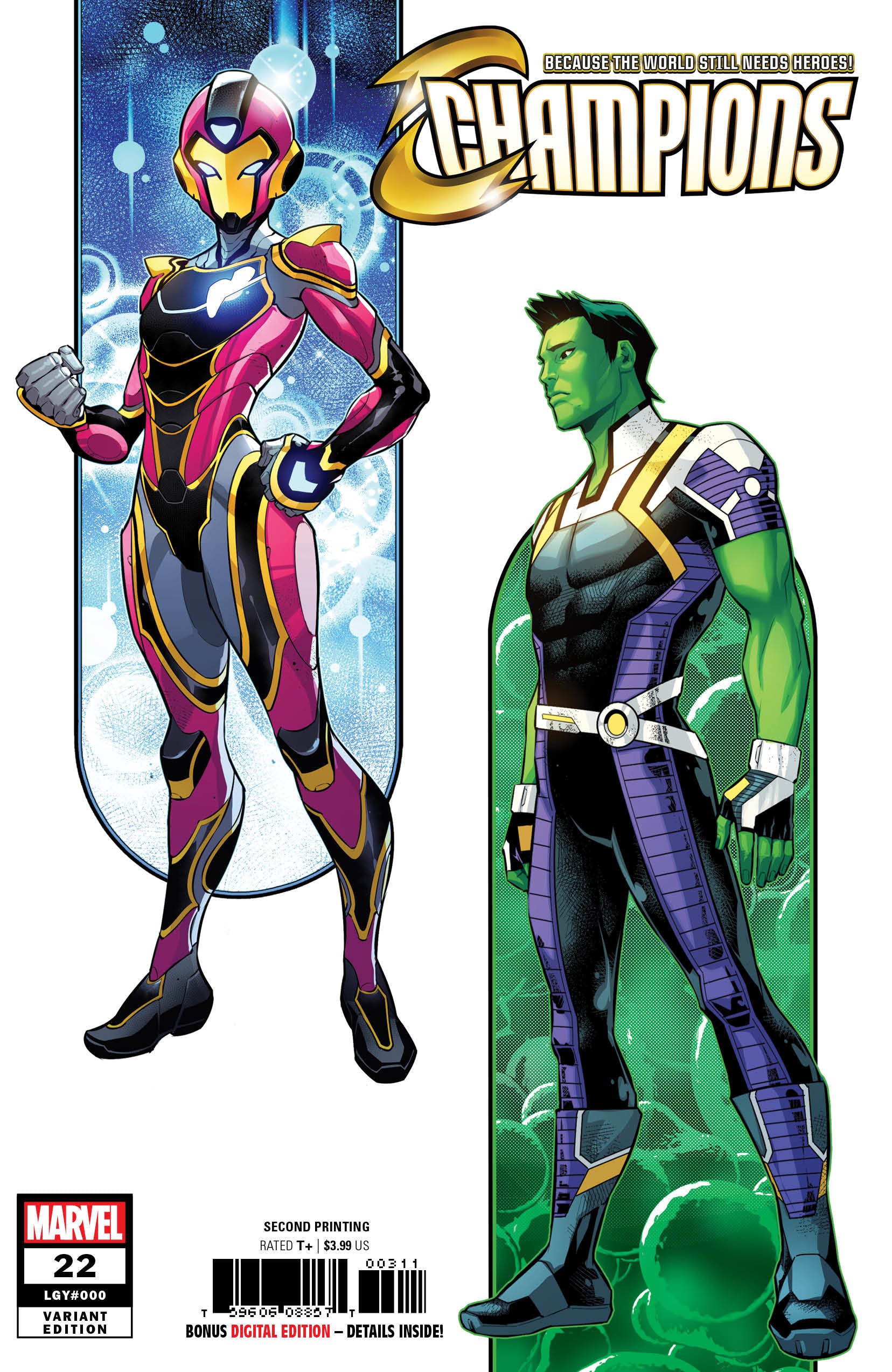 CHAMPIONS #22 2ND PTG RARE 1ST OF NEW RIRI WILLIAMS ARMOR