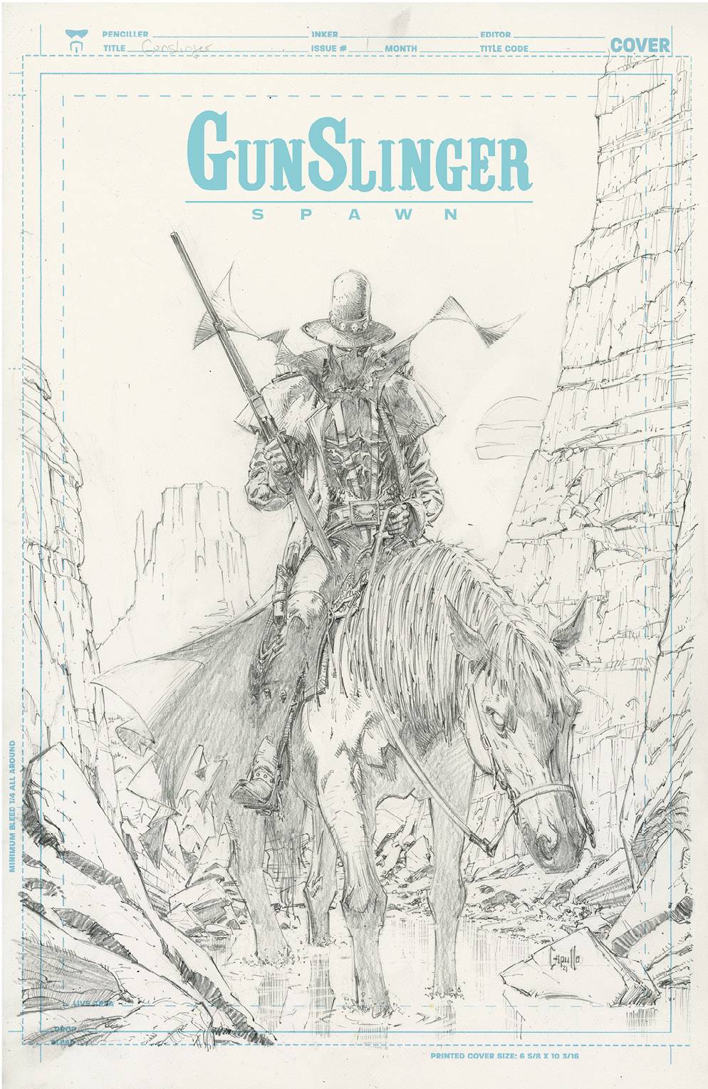 10/06/2021 GUNSLINGER SPAWN #1 CVR H 1:50 CAPULLO SKETCH CVR (+FREE SET OF CVR A-G) (CB13)