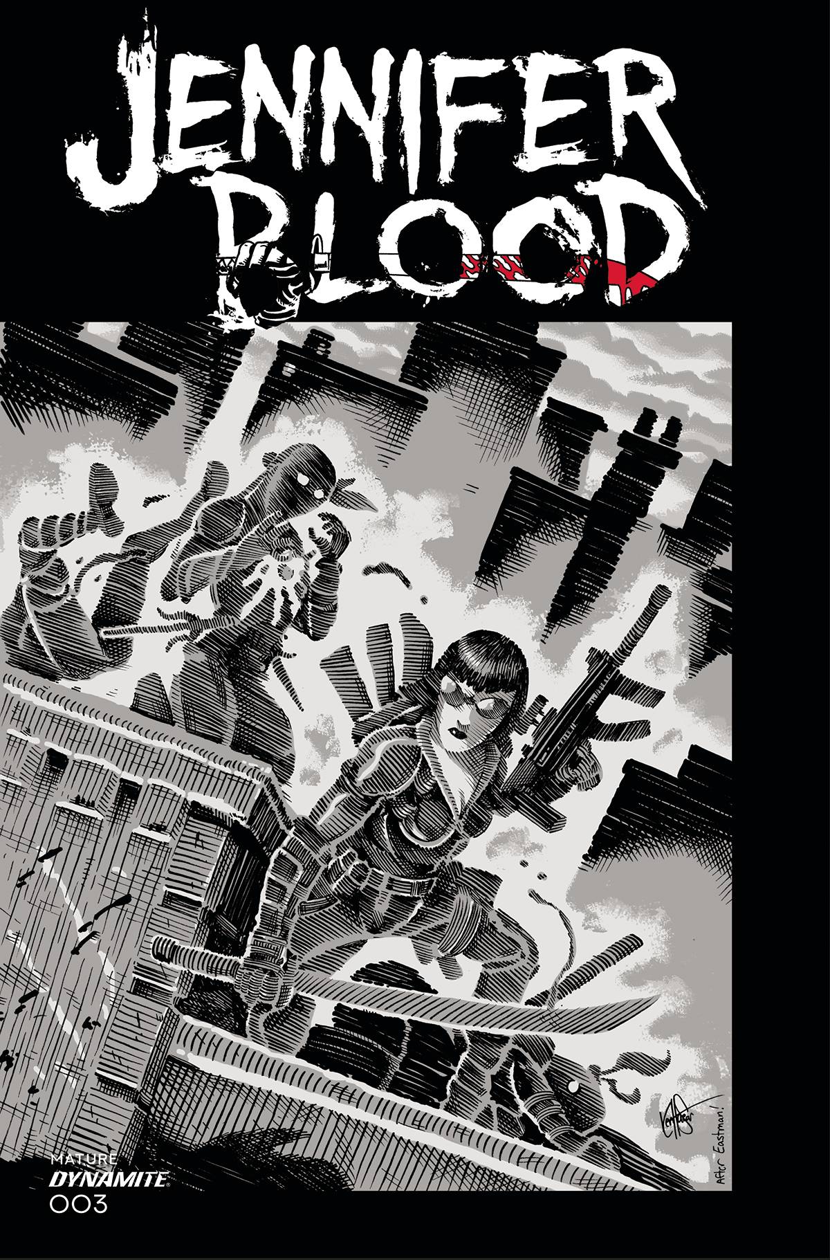 12/01/2021 JENNIFER BLOOD #3 CVR 1:11 TMNT HOMAGE HAESER