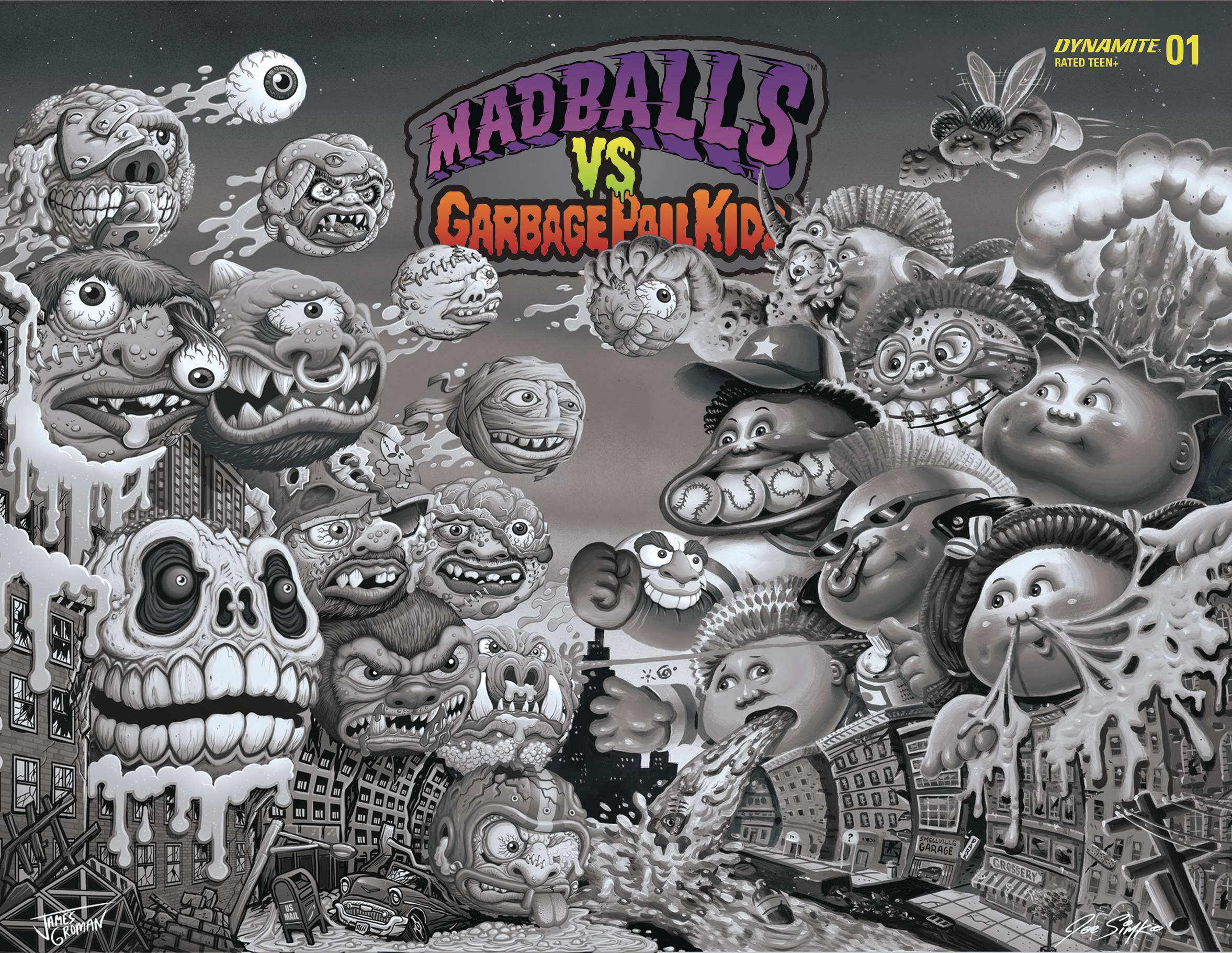 07/20/2022 MADBALLS VS GARBAGE PAIL KIDS #1 CVR N 1:10 SIMKO B/W