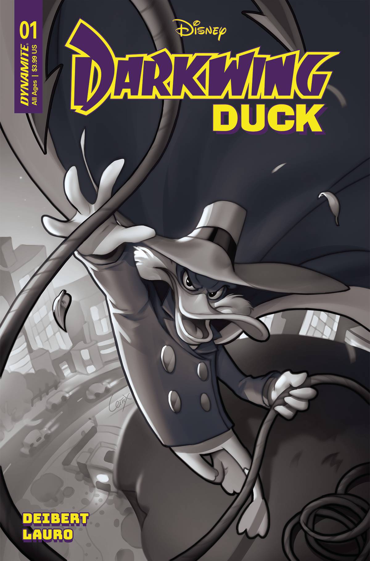 01/25/2023 DARKWING DUCK #1 CVR ZH 1:10 LERIX B&W