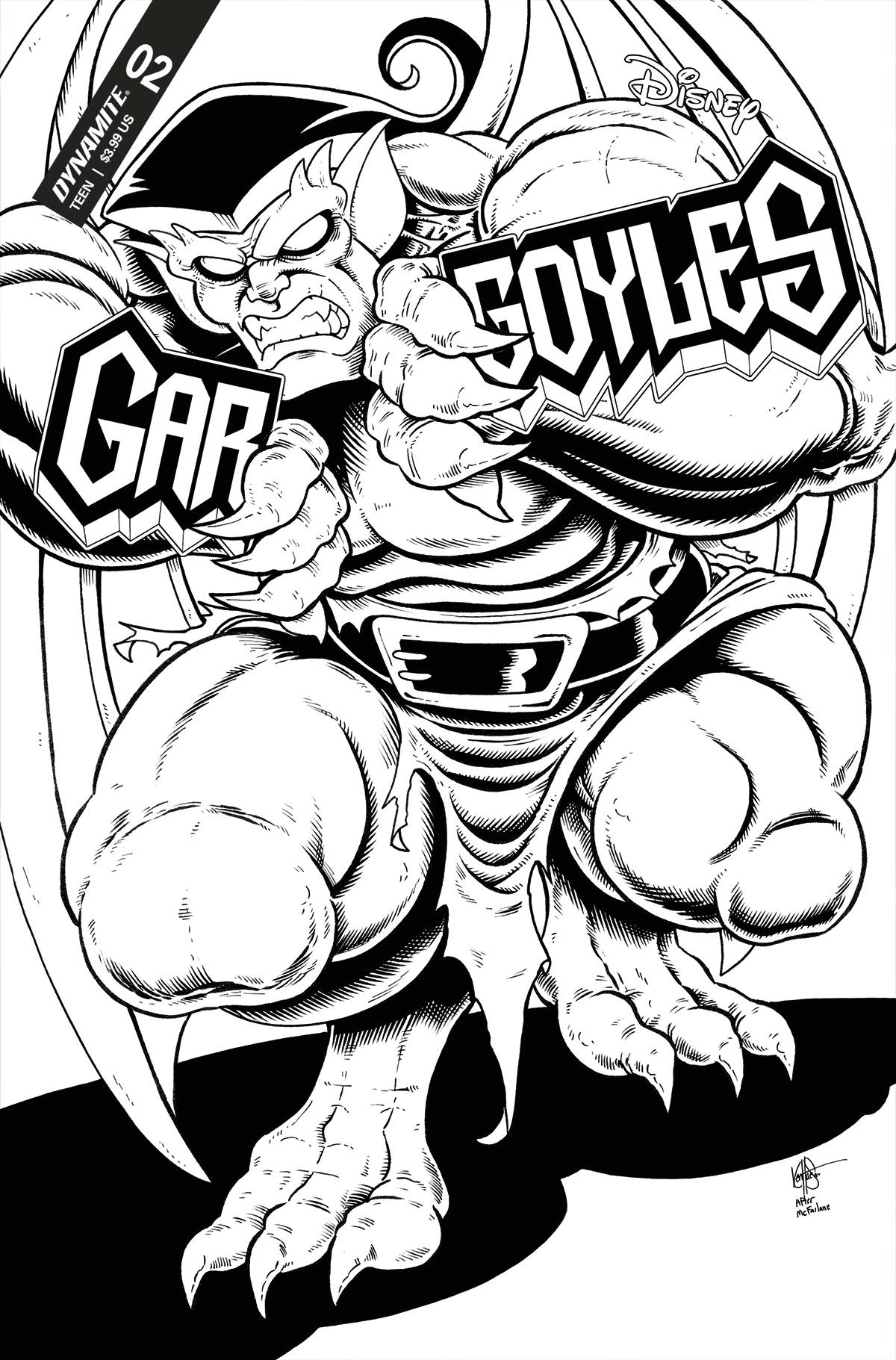 01/25/2023 GARGOYLES #2 CVR V 1:7 HAESER LINE ART